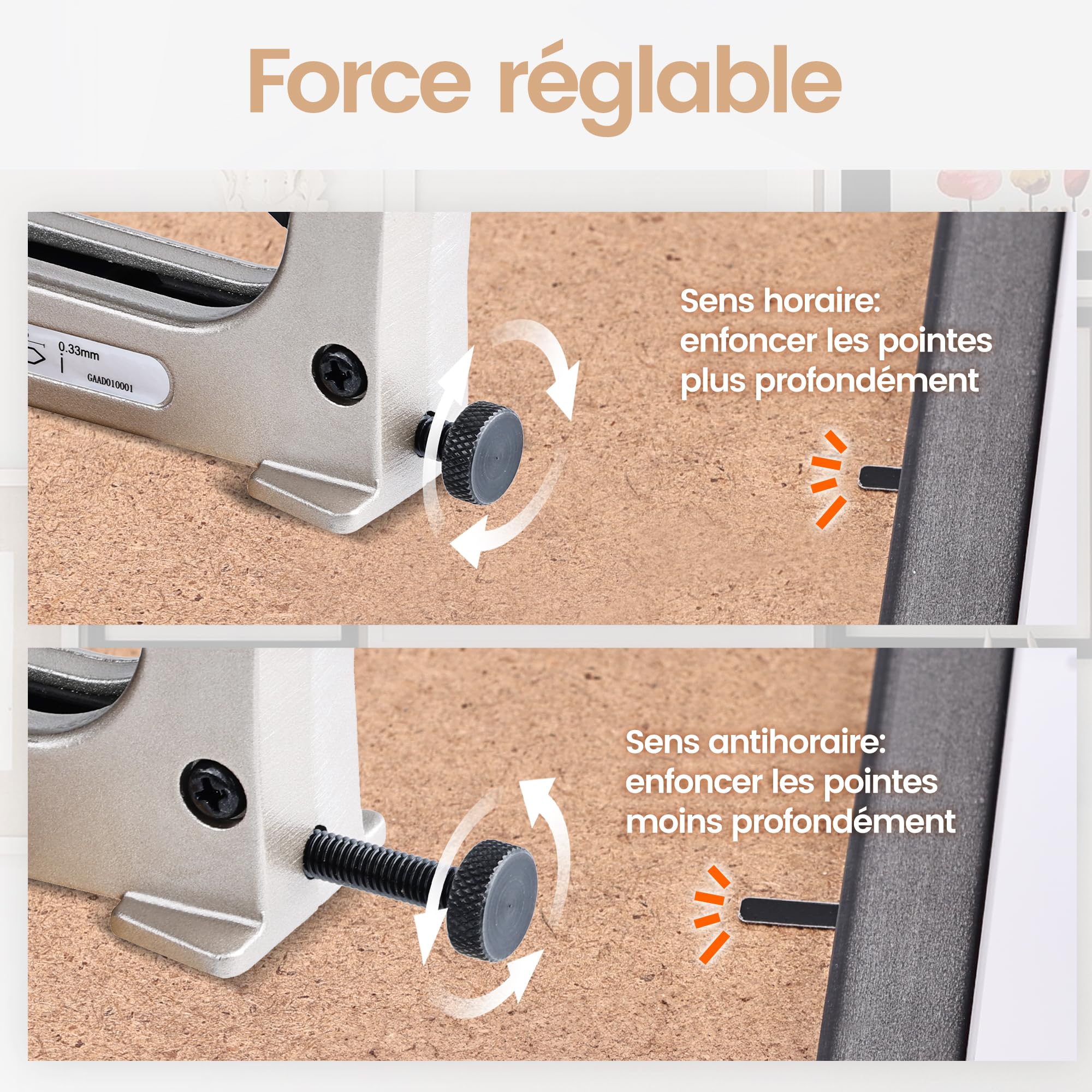 meite Pilote de Point Manuel HM515 Avec 1 000 Pointes Flexibles, Pousse-Pointes Outil de cadrage pour DIY Et Loisirs Créatifs, Cloueuse à Pointes d’encadrement Agrafeuse pour Cadres Photo