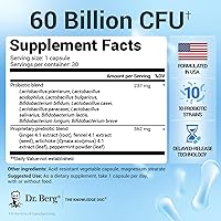 Vista 2 de Dr. Berg Probiotic Supplement (60 Billion CFUs) - Helps Ease Occasional Constipation, Diarrhea, Gas & Bloating* - Pre and Probiotics for Digestive