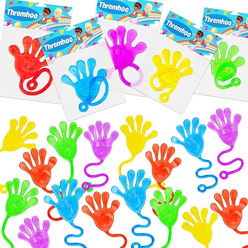 Miniatura 8 de Thremhoo 40 piezas que brillan en la oscuridad manos adhesivas para niños, suministros de recuerdo de fiesta, bolsa de regalo, piñata, regalo de