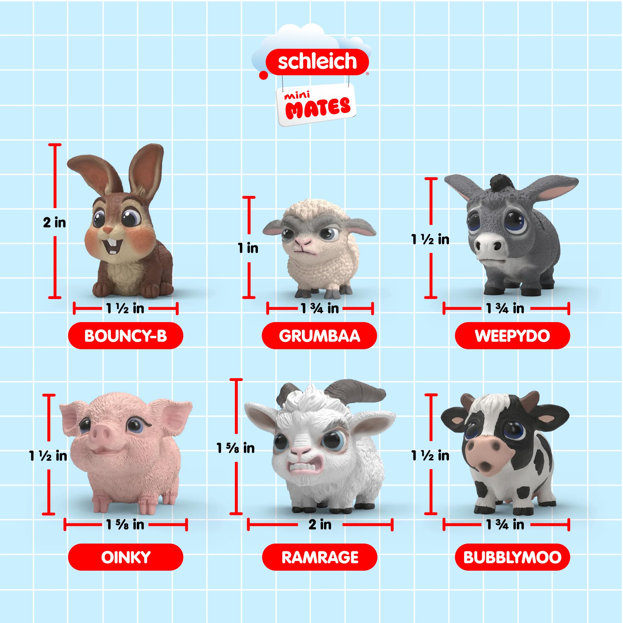 schleich | mini MATES - Serie 1 70679 | 24 pezzi | Figura da collezione | figura da collezione unica | figura dettagliata da collezione | regalo per ragazze e ragazzi