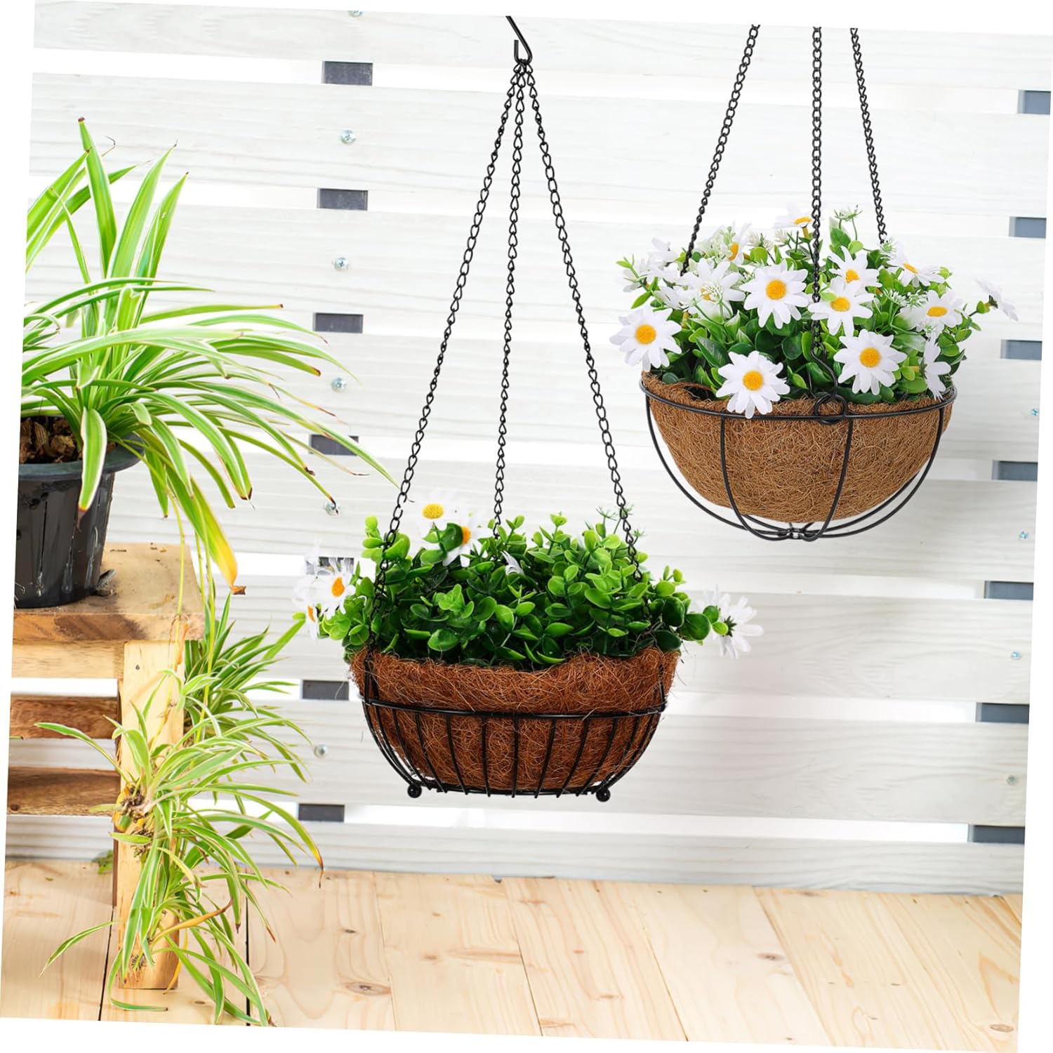 balacoo 25pcs Planter Pot Hangers Flower Pot Chains Outdoor Garden Decor Heavy Duty Hooks Iron