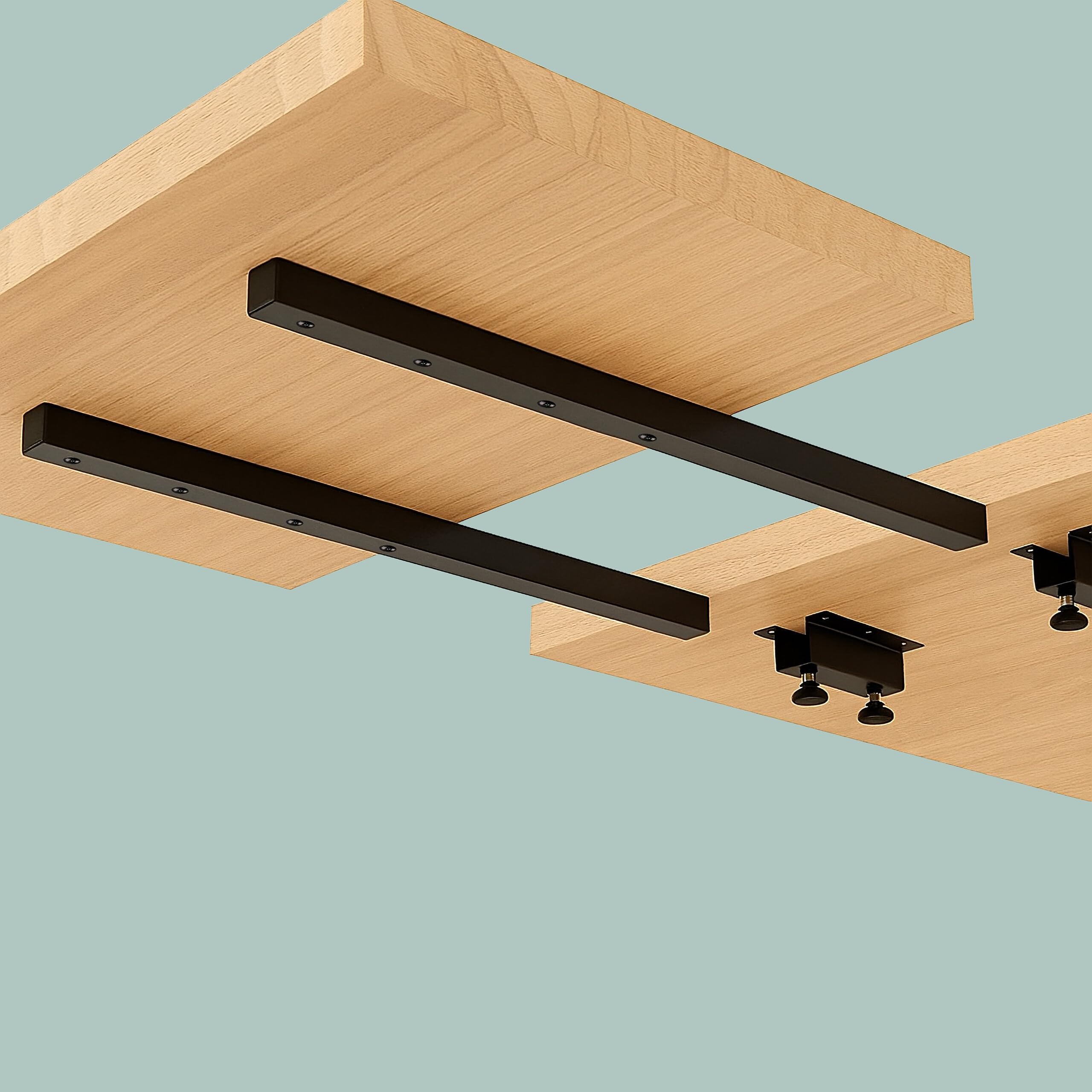 Relaxdays Extensión para Mesa de Metal Ajustable, 60 cm, 2 Brazos, Carga 80 kg, Negro