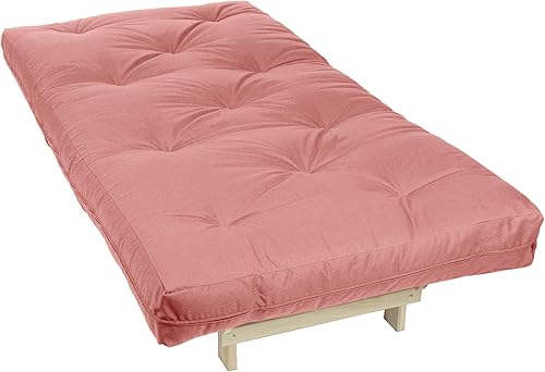 Miniatura 143 de Poly Solid - Colchón de futón completo, 8 pulgadas, color azul polvoriento Negro -,Azul,rosado (Blush Pink),Borgoña,Burnt orange,2-Burnt