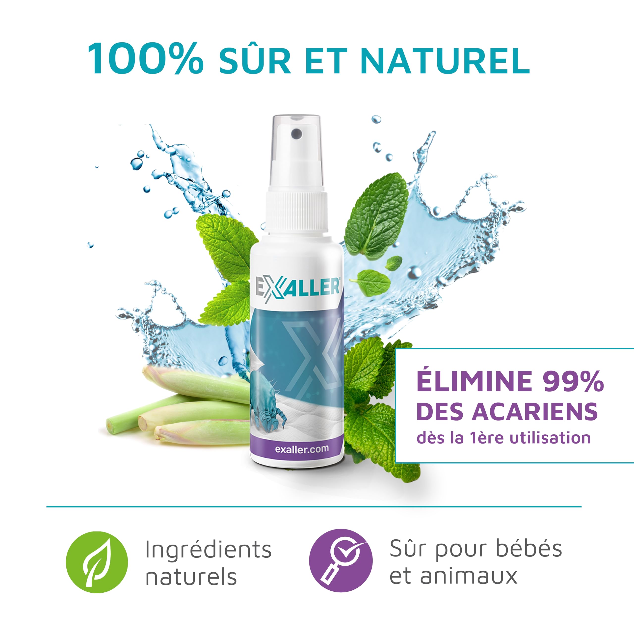 Spray Anti-Acariens 150 ml – Élimine 99% des acariens – 8 mois d'utilisation – Testé en laboratoire – Naturel & sans produits chimiques – Recommandé par les allergologues