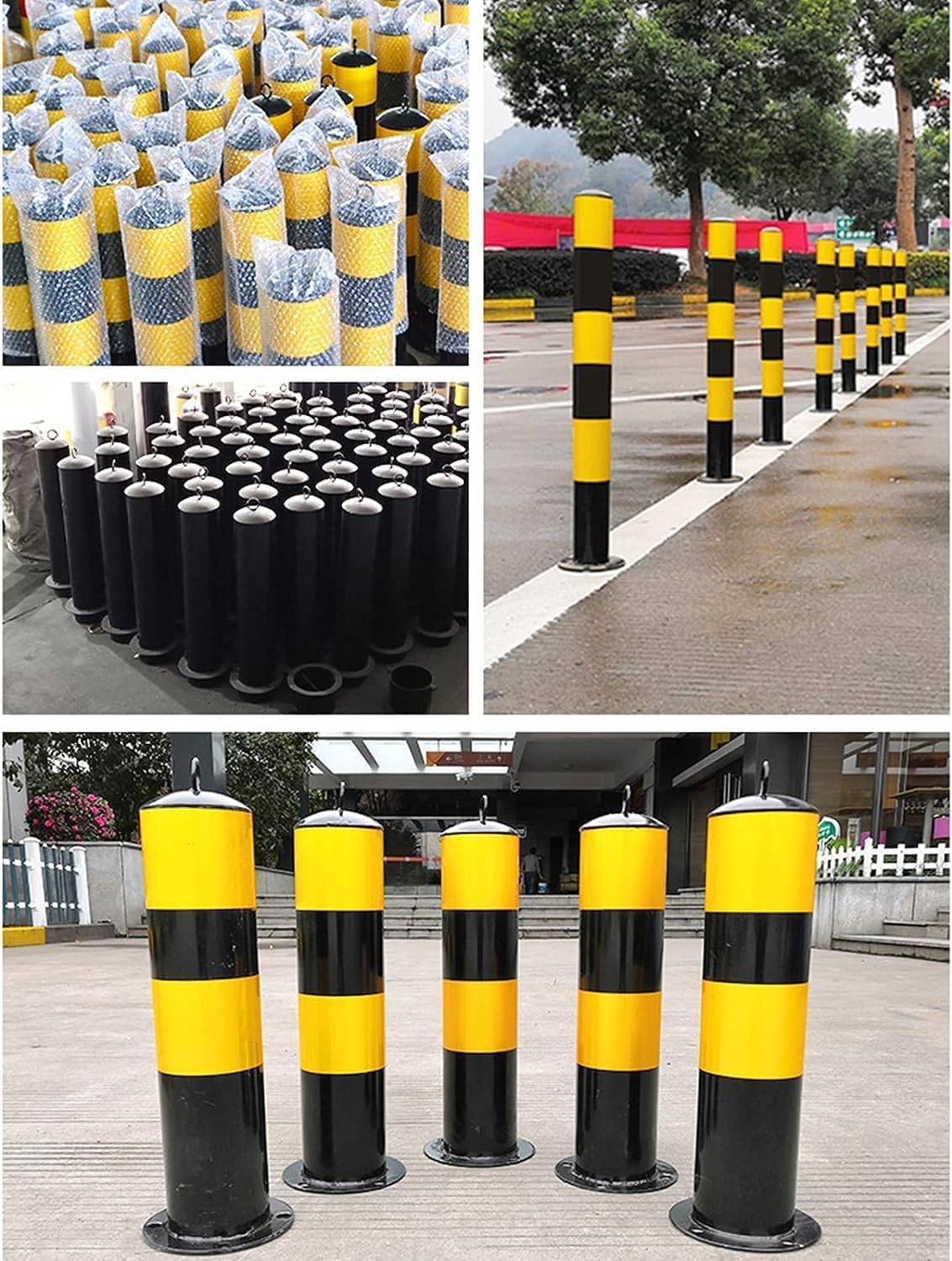 Cono de tráfico, Barrera de Seguridad, Poste delimitador, Cono, Cinta Reflectante, Postes de Seguridad, Barrera de estacionamiento metálica, Cinta Reflectante, Postes Bol,50cm