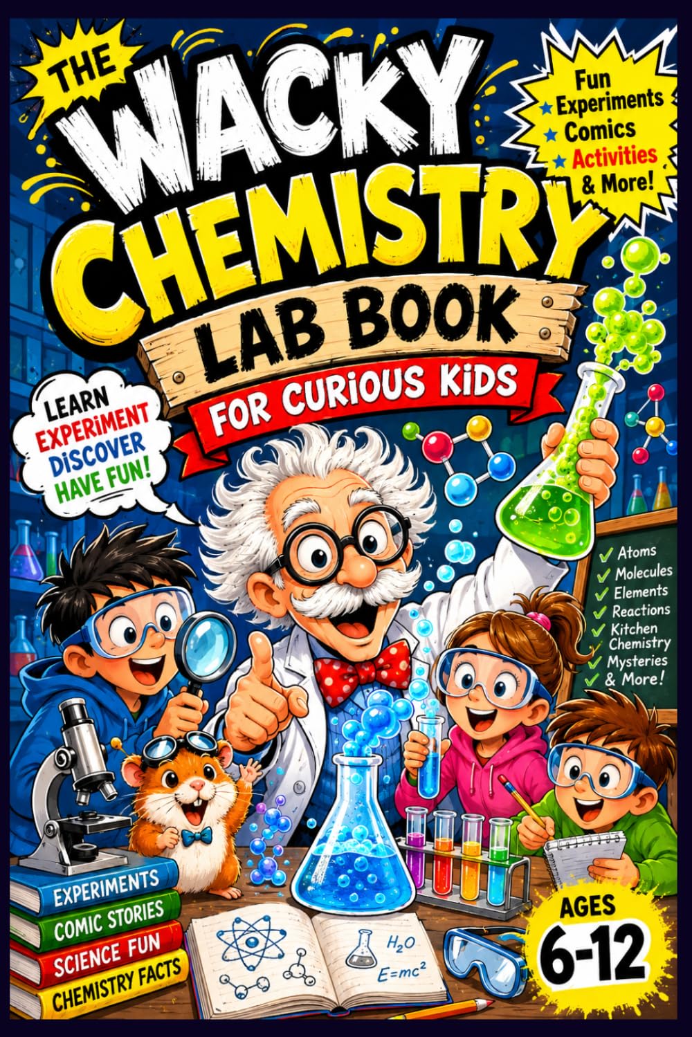 The Wacky Chemistry Lab Book for Curious Kids: An Interactive Science Adventure with Safe Experiments, Comic Stories, STEM Challenges, Amazing Reactions, and Hands-On Learning for Ages 6–12