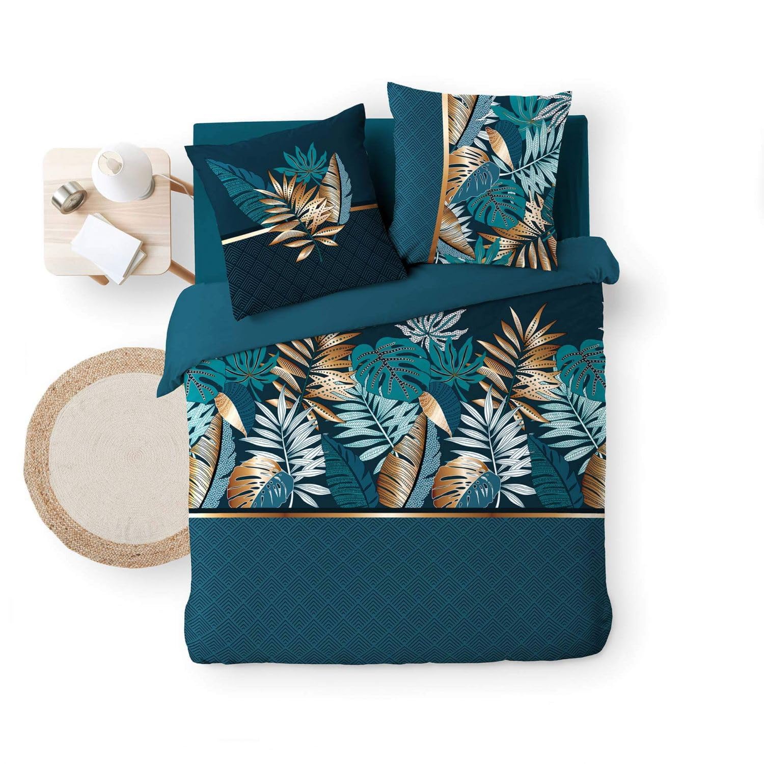 Parure Letto 2 Pezzi Douceur D'Int&eacute;rieur Alianor | Copripiumino 140x200 Cm + Federa | 100% Cotone Certificato OEKO-TEX