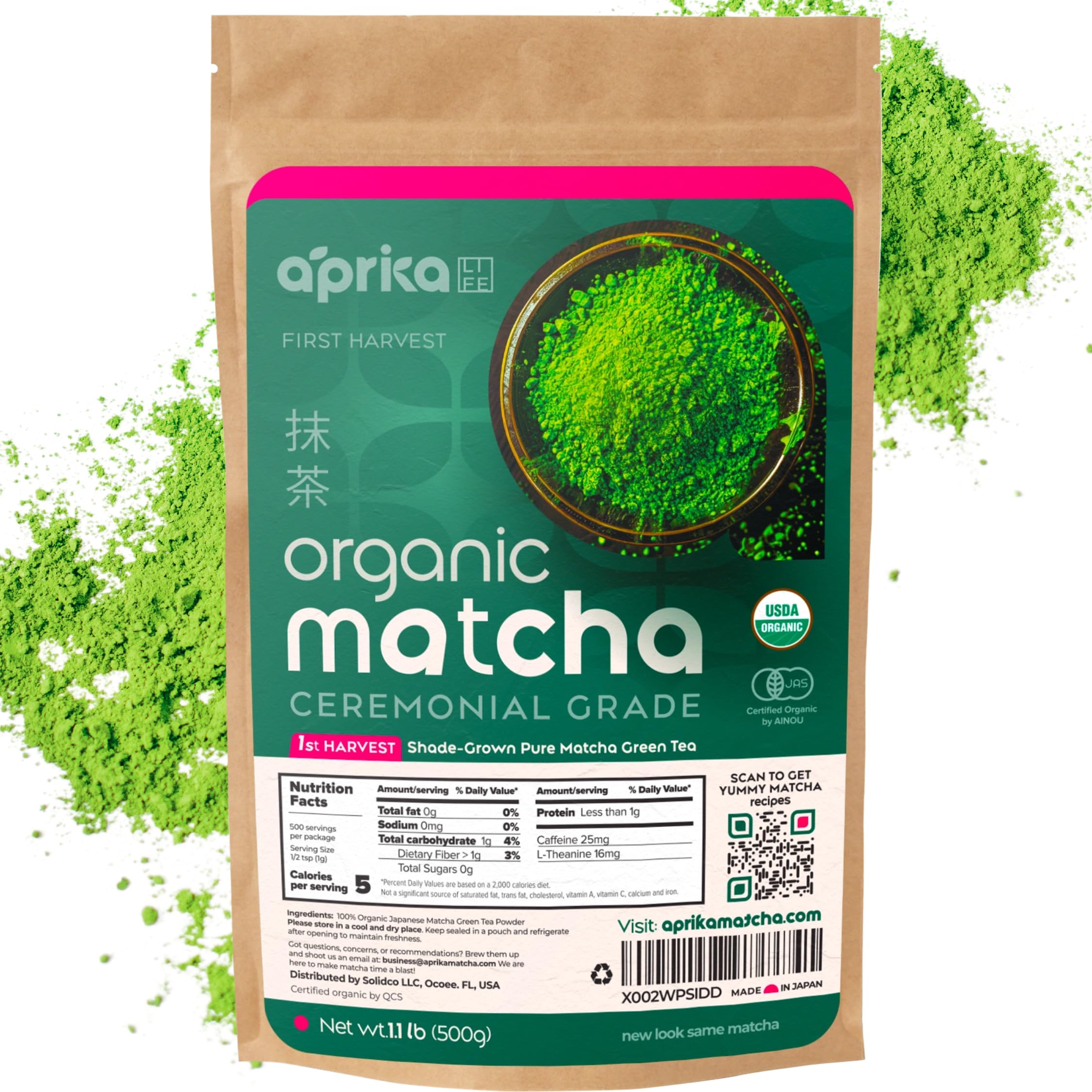 Authentic Japanese Ceremonial Grade Matcha Powder First Harvest Organic Ceremonial Matcha Green Tea Powder 1 1lb oz 500g