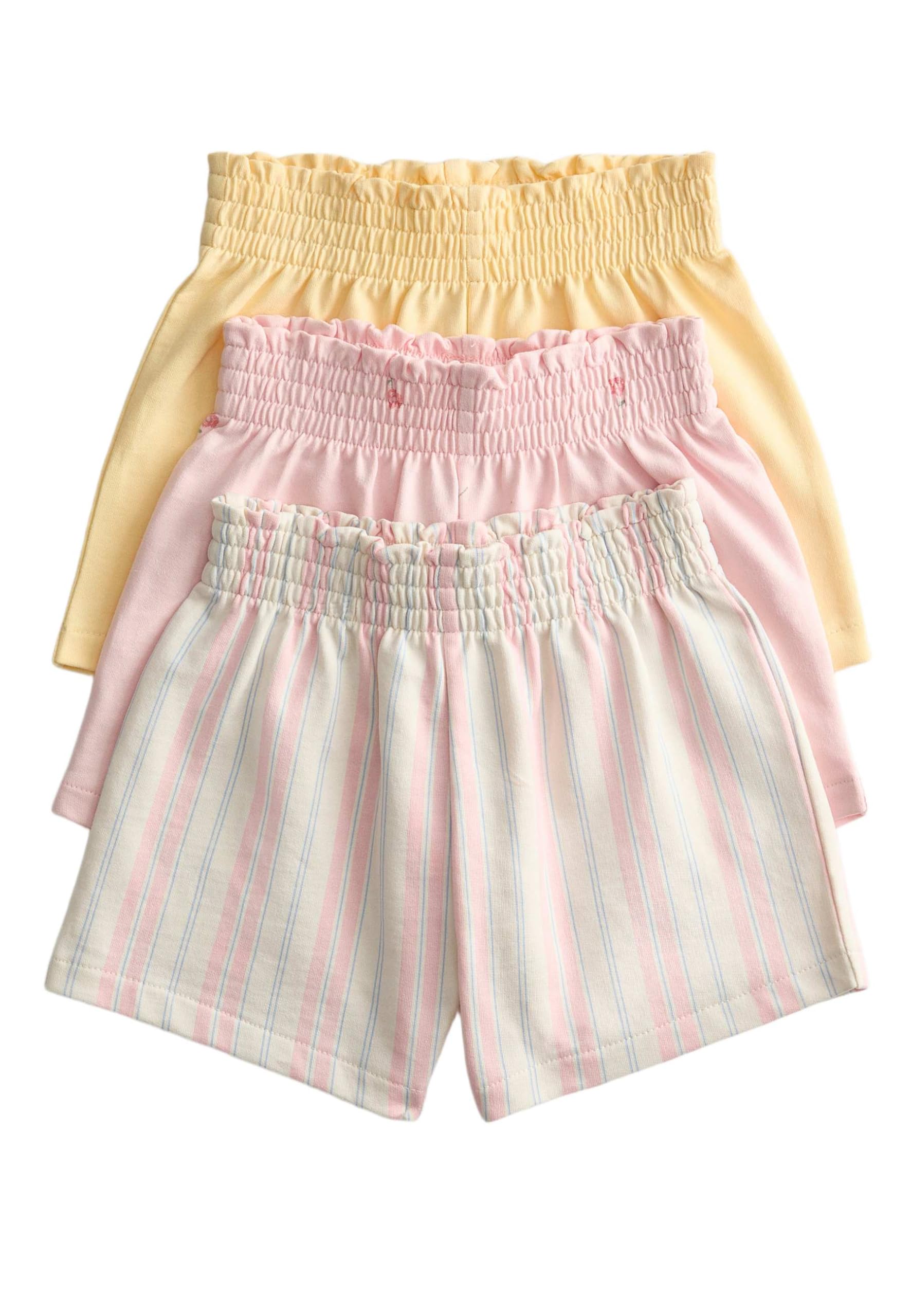 Marks & Spencer Shorts Bébé Multi-Motifs Lot de 3 en Pur Coton, À Enfiler, Taille Élastiquée