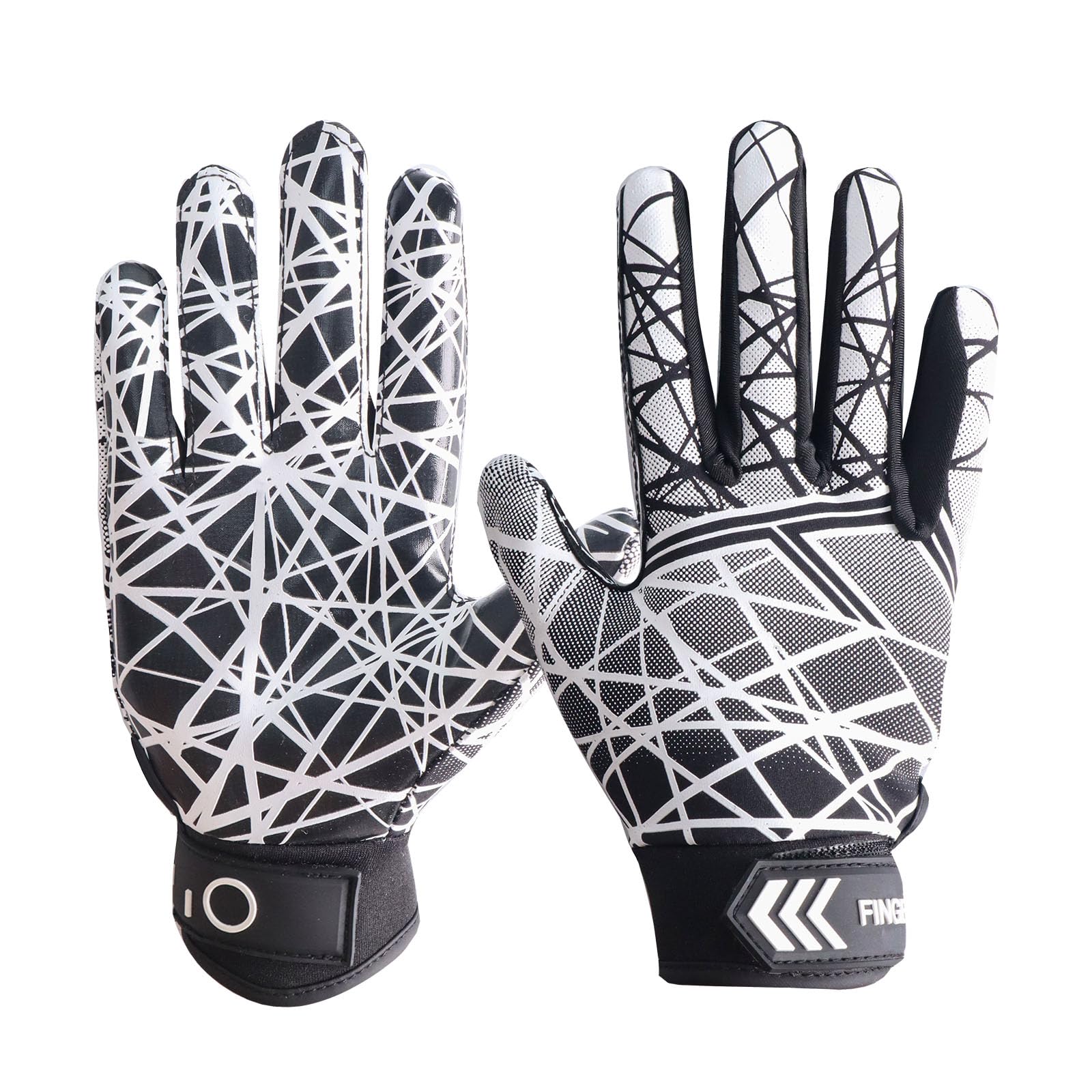 FINGER TEN American Football Gloves Youth Kids Ultra Tack Sticky Non-Slip Palm Receivers