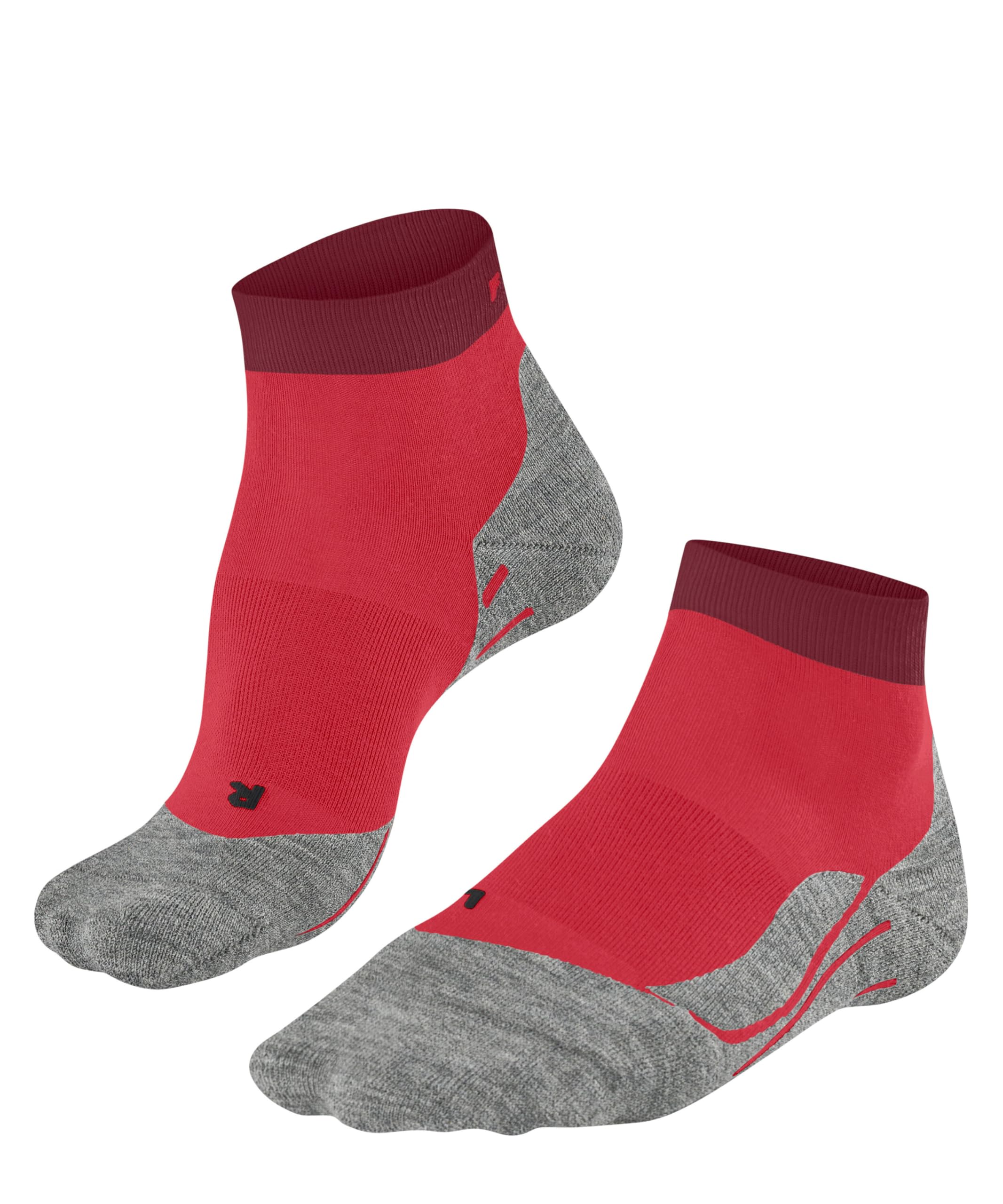 FALKE Women's RU4 Endurance Short W Sso Cotton Anti-Blister Running Socks 1 Pair, Red Big 8178, 5.5-6.5