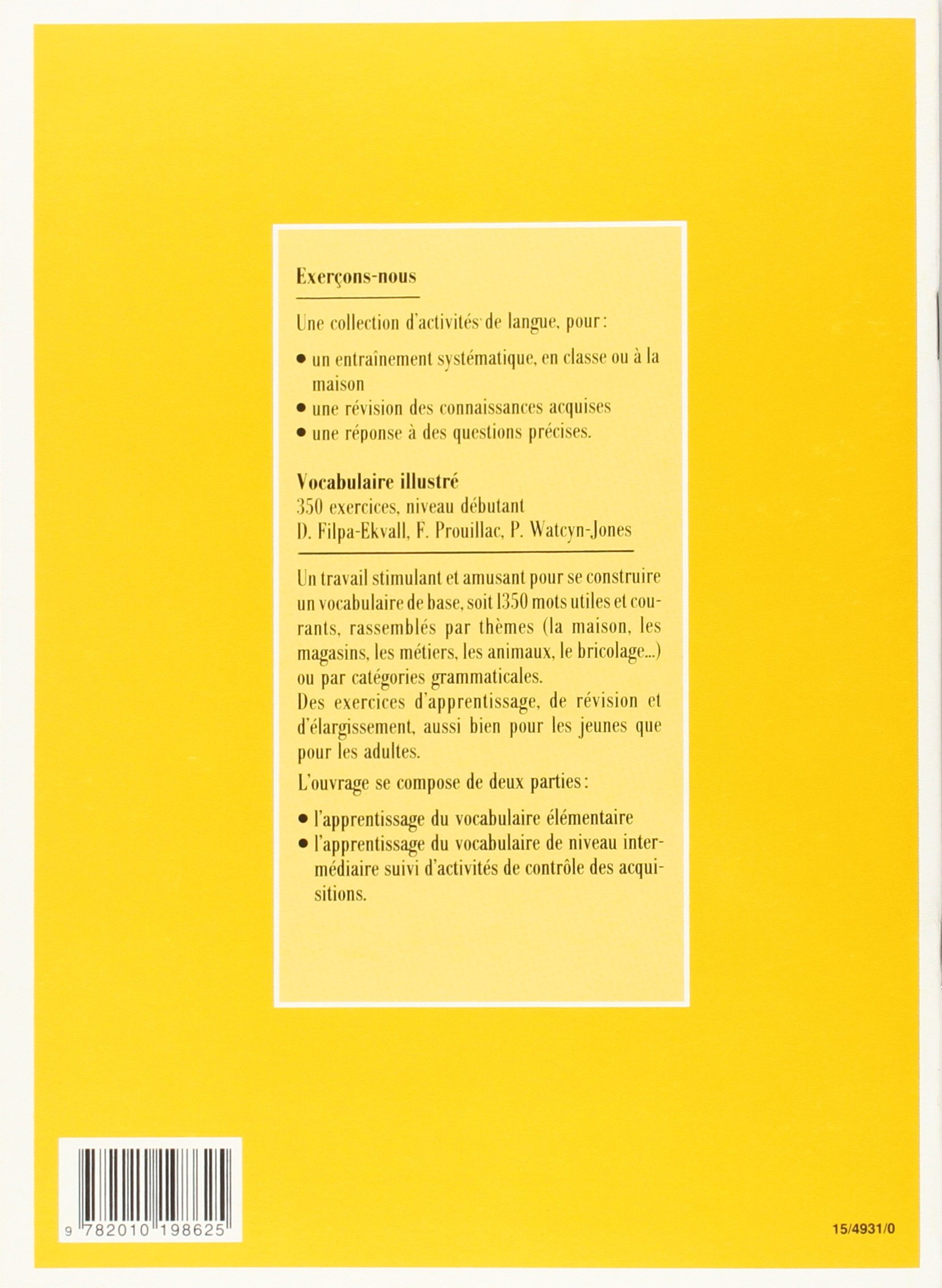 LES 350 EXERCICES - VOCABULAIRE - DEBUTANT - CORRIGES: H.EXERCICES: N