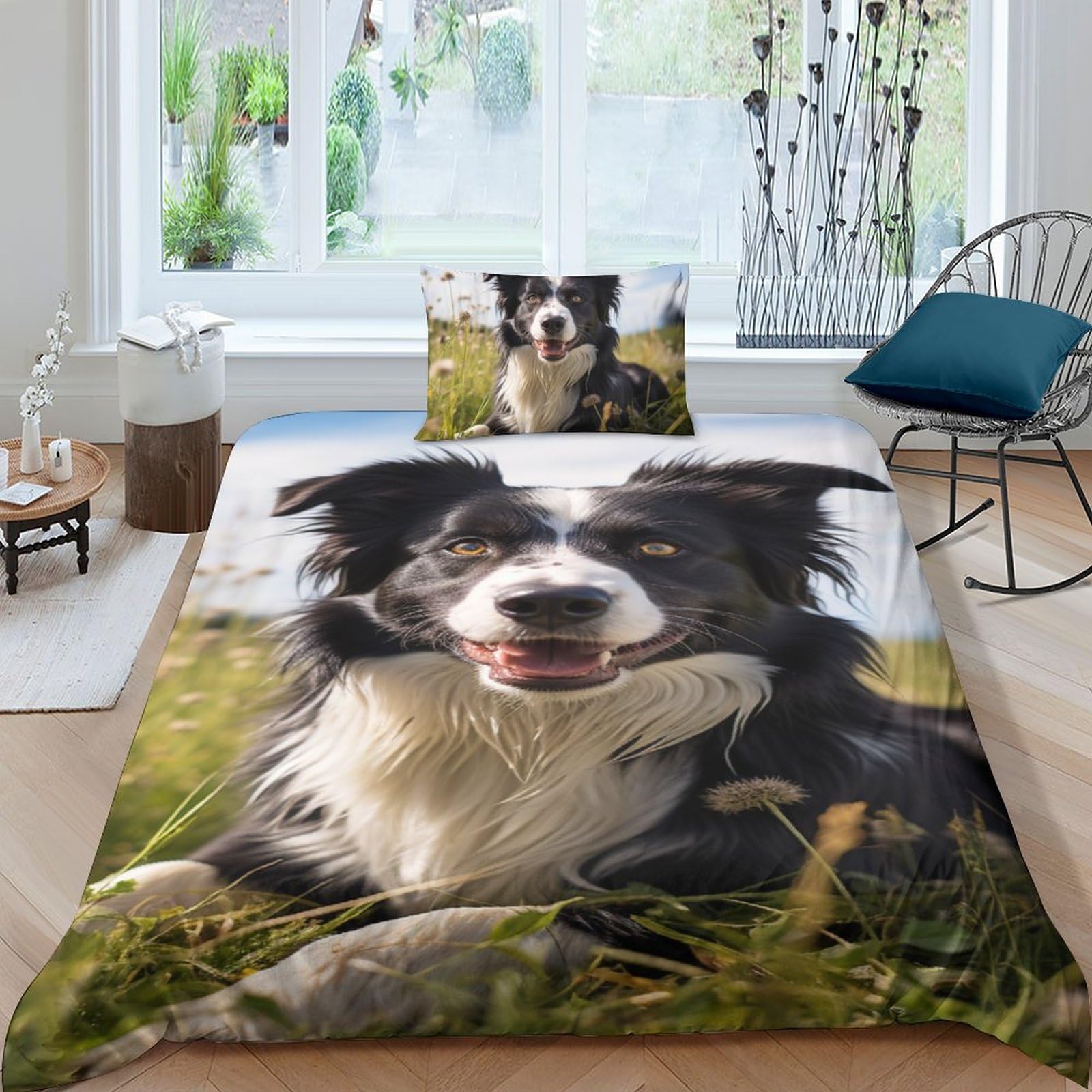 Housse de couette imprimé 3D animaux douce respirante microfibre