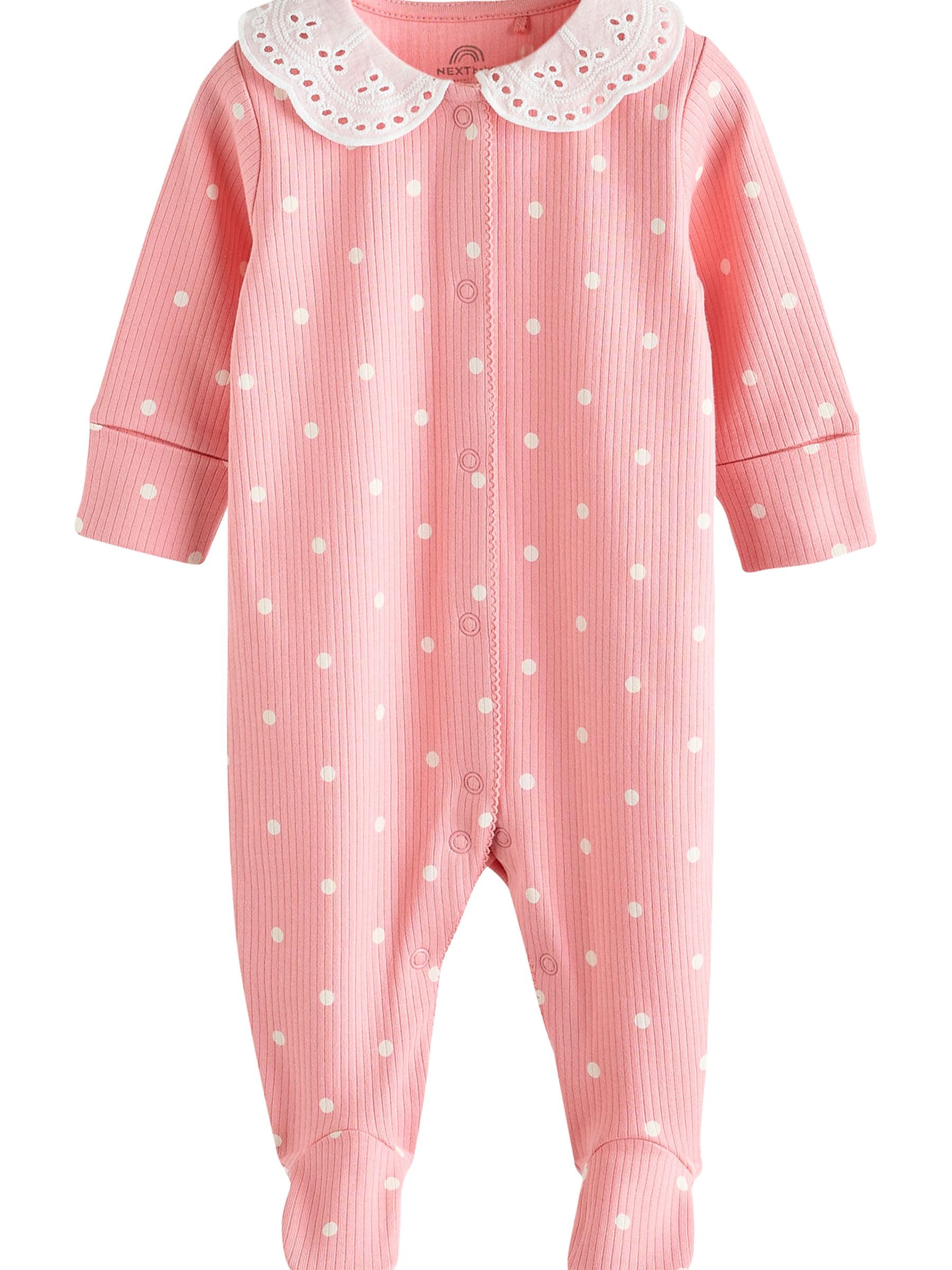 NEXT Bébé Fille Dors-Bien bébé avec col 100% Coton, Lot de 3