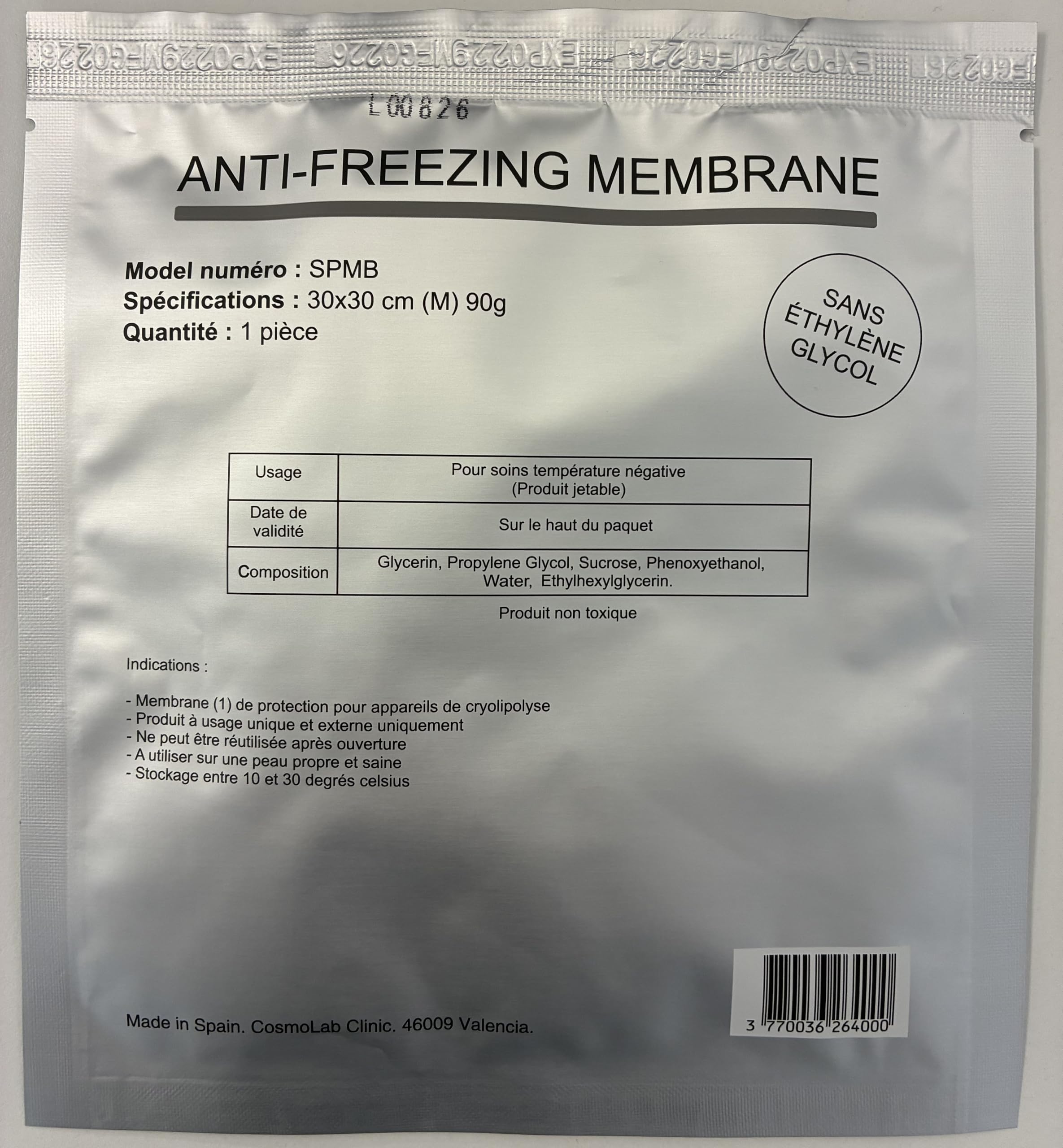 50 membranes cryolipolyse taille M (30 x 30 cm)