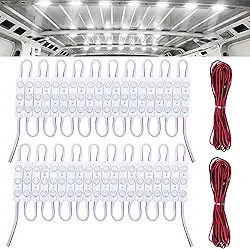 ecocstm Luzes interiores LED 12V 120 para caminhões, acessórios de van de carga, kit de luzes de trabalho de teto, luzes de reboque fechadas para caminhão, van, trailer, barcos, caravanas (40 módulos