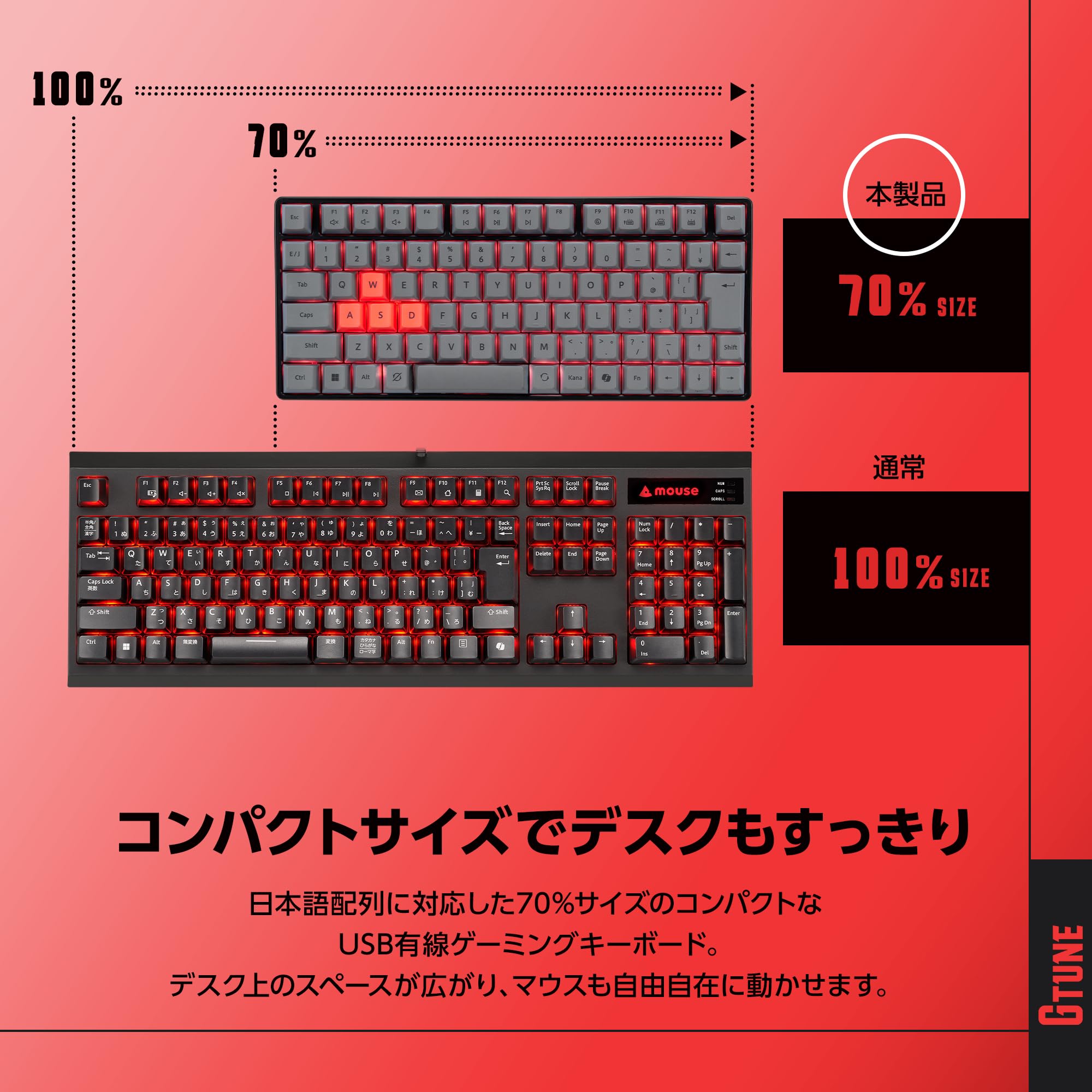 Amazon | mouse G TUNE GMK82 ゲーミングキーボード ラピッドトリガー