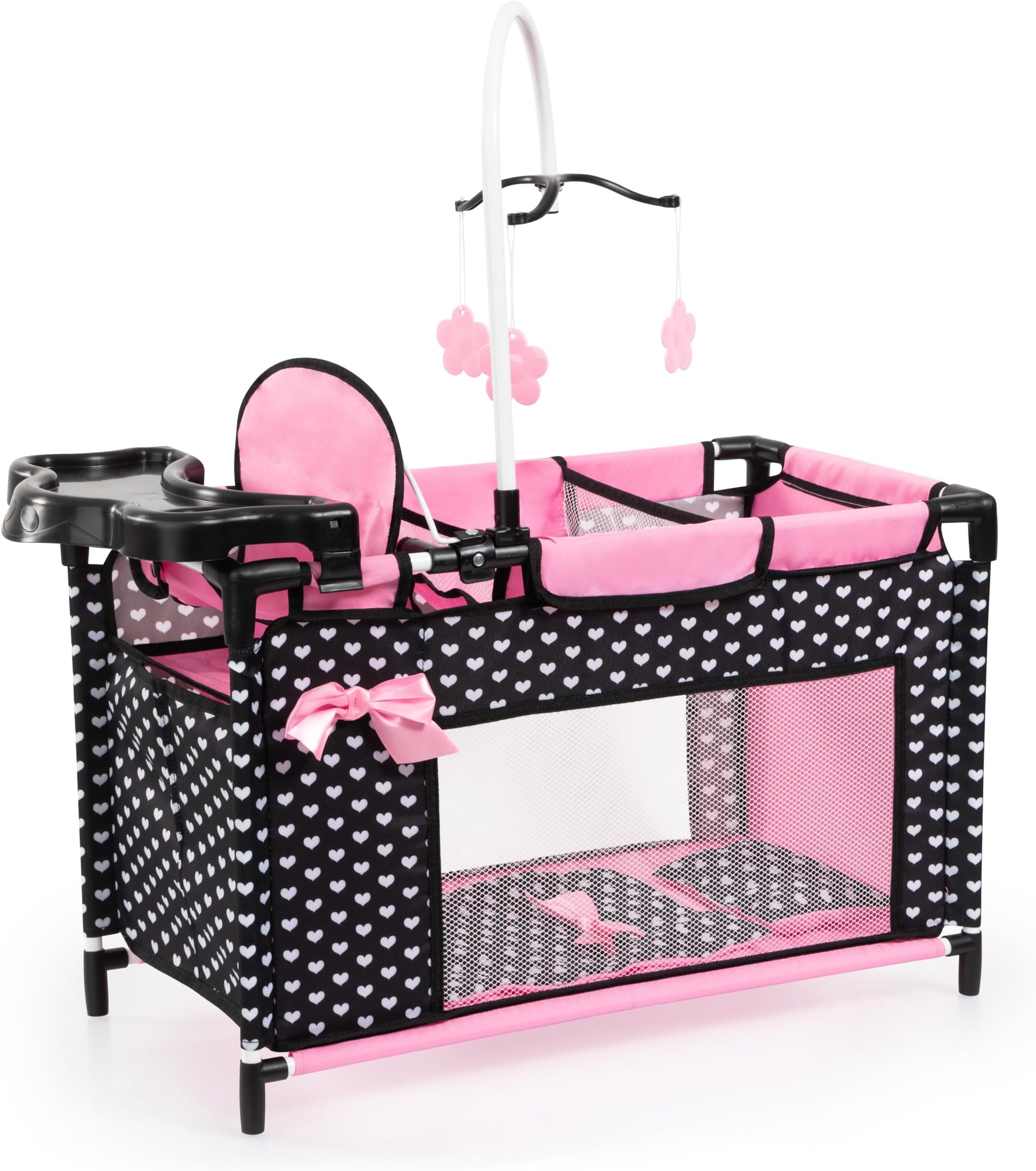 Baby Doll Furniture Set with Bed, Highchair & Storage for 18 in Dolls