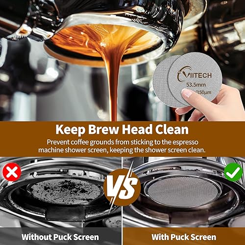 Miniatura 5 de Pantalla de disco expreso, pantalla de filtro Viitech Espresso para portafiltros de 2.106 in, reutilizable de 0.067 in de grosor 150 m, reemplazo de