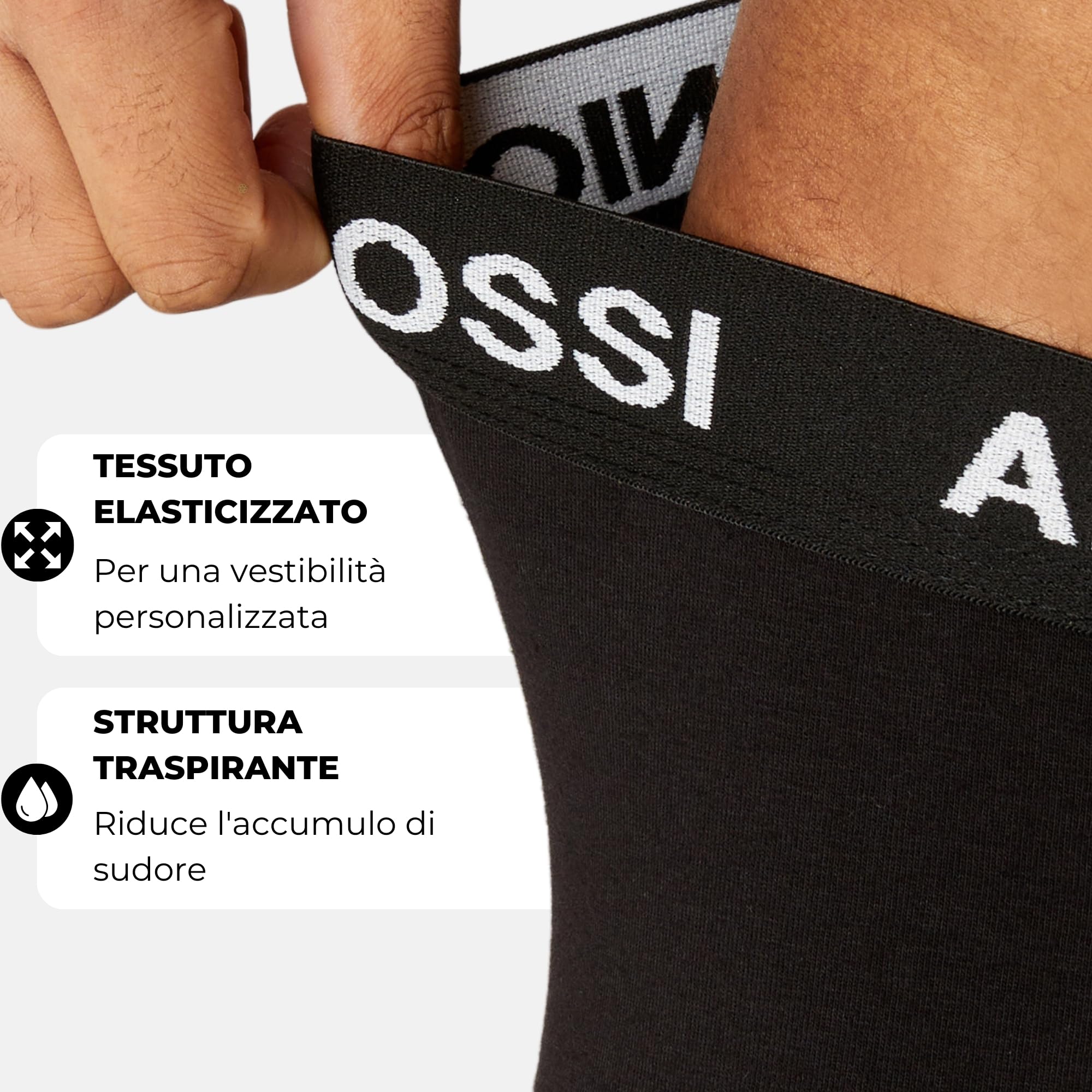 ANTONIO ROSSI (Confezione da 12 Boxer Aderenti da Uomo - Boxer da Uomo Multipack con Elastico in Vita