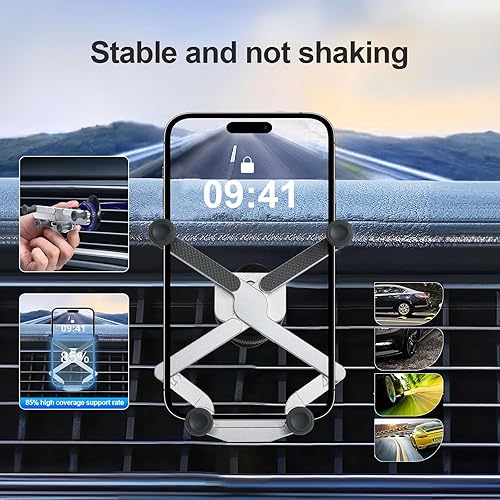 Miniatura 6 de Rednow Soporte de teléfono para ventilación de automóvil, soporte de teléfono universal antivibraciones de 360, soporte universal para teléfono en