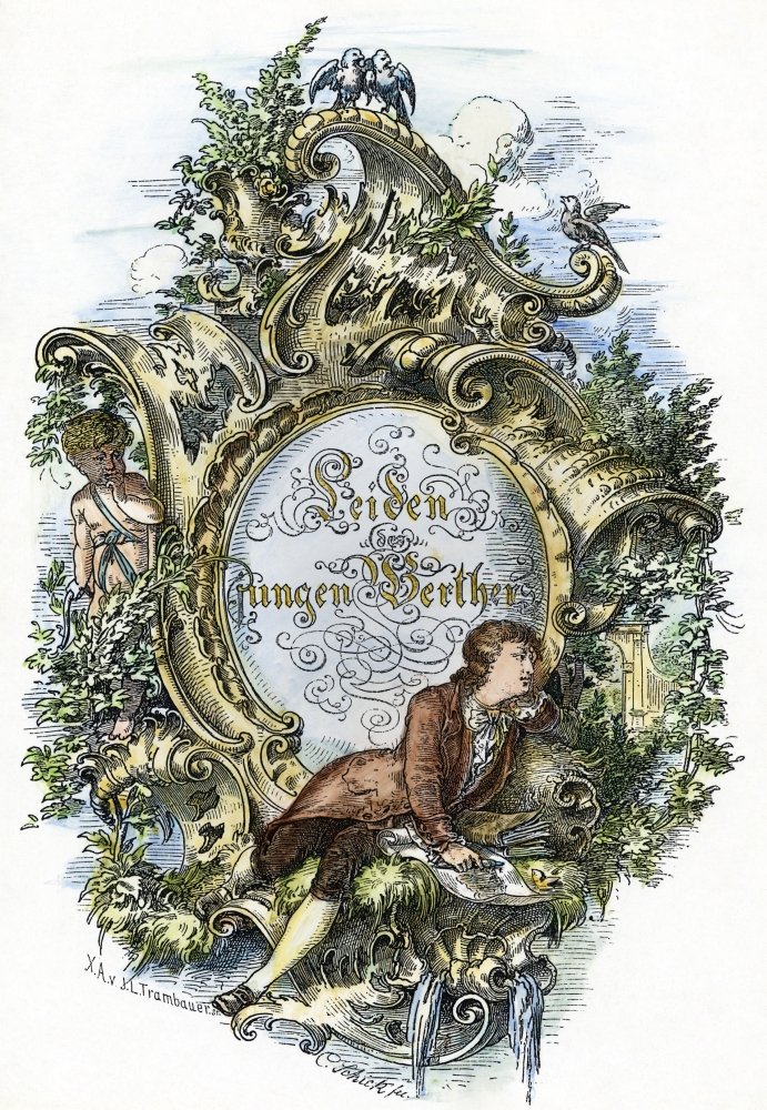 Goethe Werther Ntitle Page To Das Leiden Des Jungen Werthers (The Sorrows Of Young Werther) By Johann Von Goethe Wood Engraving German 19Th Century Poster Print by (18 x 24)