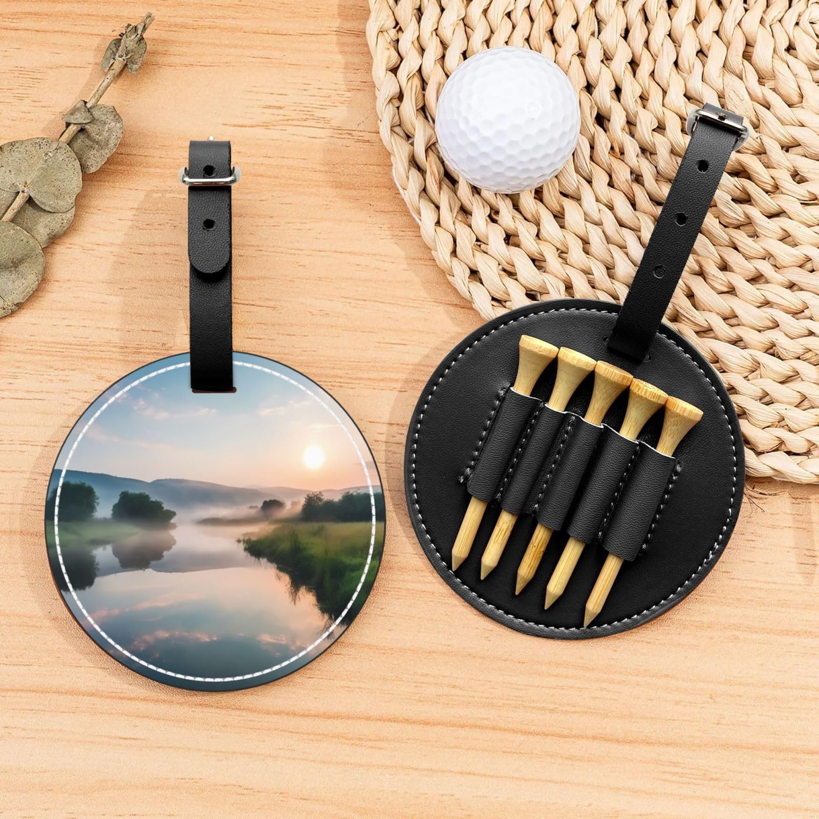 Streams Black Printed Golf tee Storage Bag - Portable Design, Easy to Organize tee