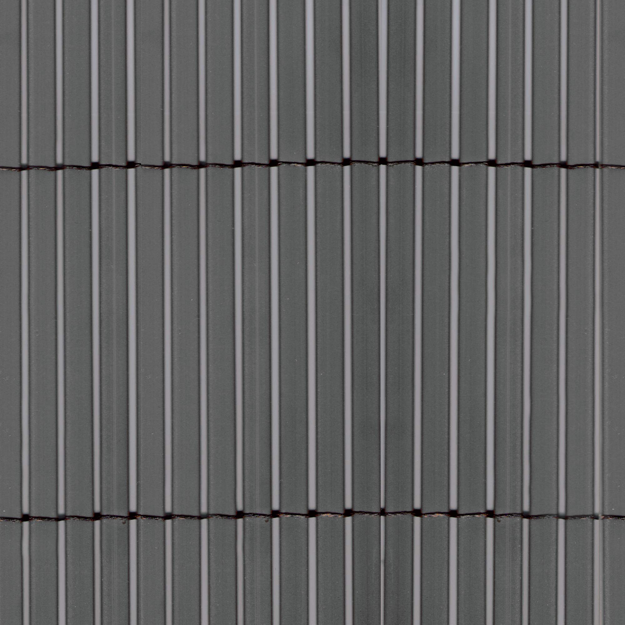 TENAX Colorado 1,50 x 5 m Gris, Canisse Synthétique en PVC avec Cannes Entières de 7 mm, Brise-Vue pour Jardins, Balcons et Clôtures