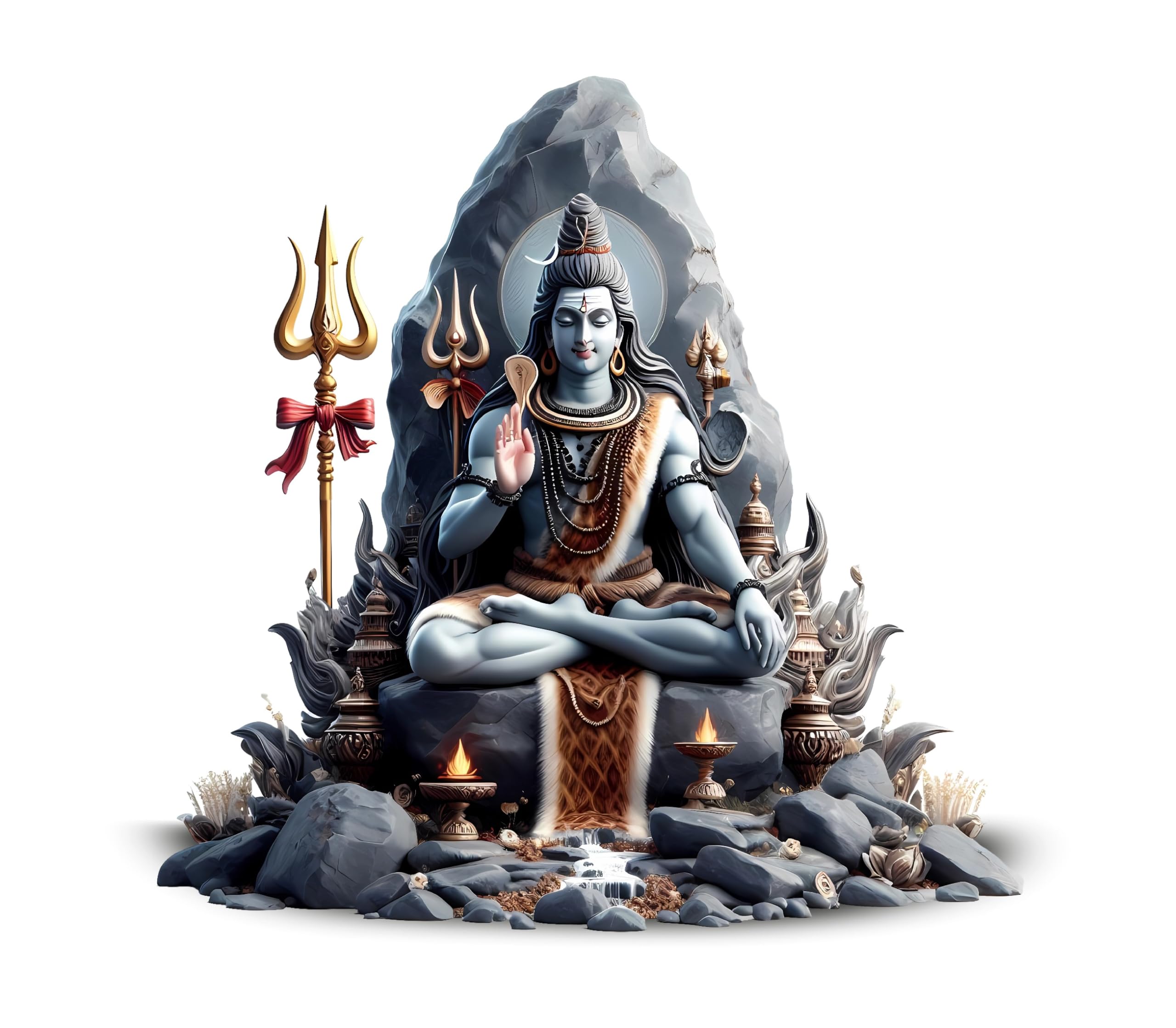 CreativeEdge PVC Vinyl Lord Shiva (60 cm x 69 cm) Wall Sticker-image-27