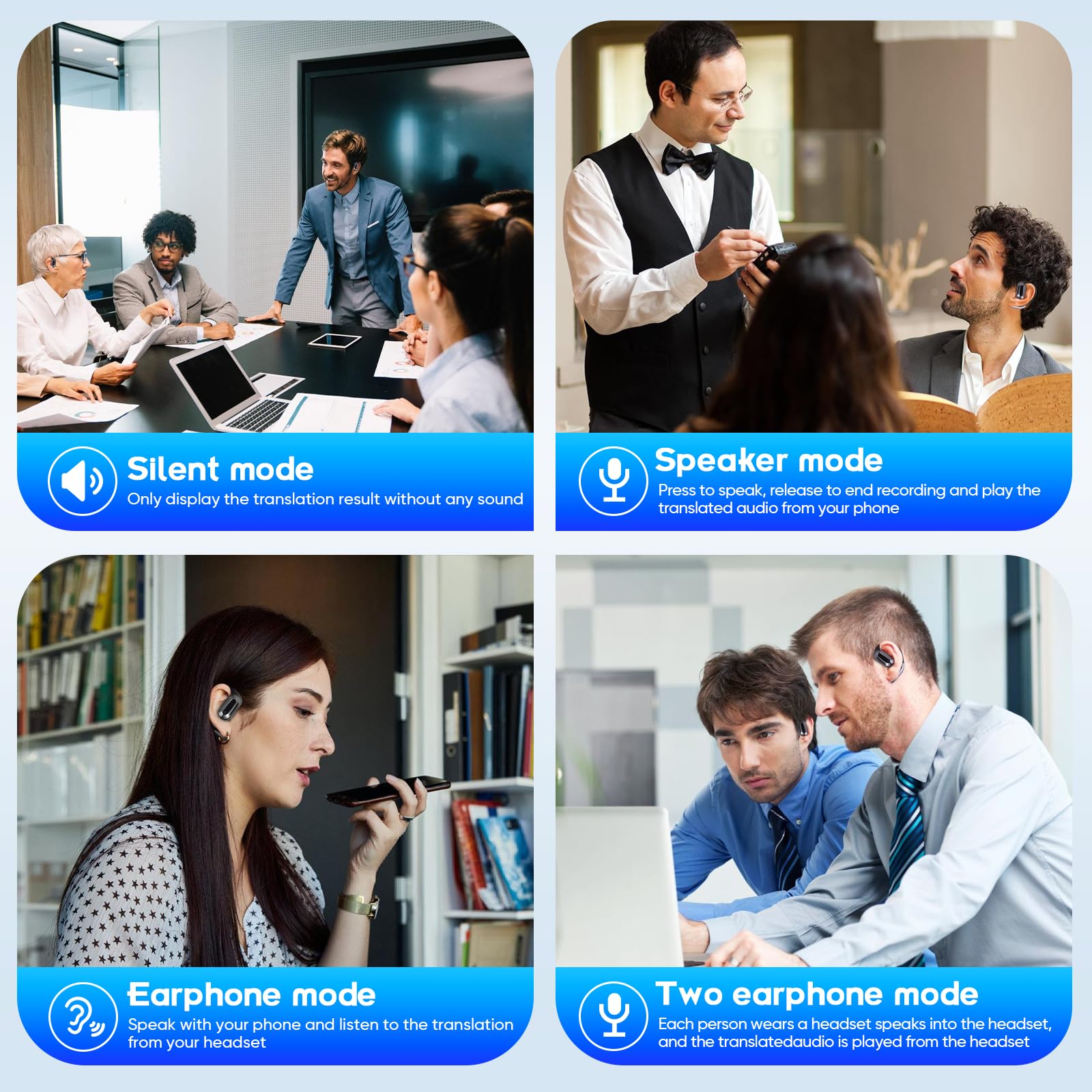 AI Language Translation Earbuds, LCD Touchscreen Real-Time Translator with 144 Languages Accents - Image 3