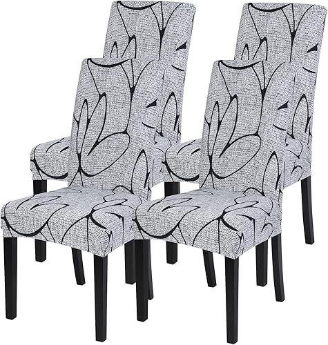 SearchI Juego de 4 fundas elásticas para sillas Parsons de comedor, fundas protectoras para sillas Parsons de elastano, extraíbles y lavables, para