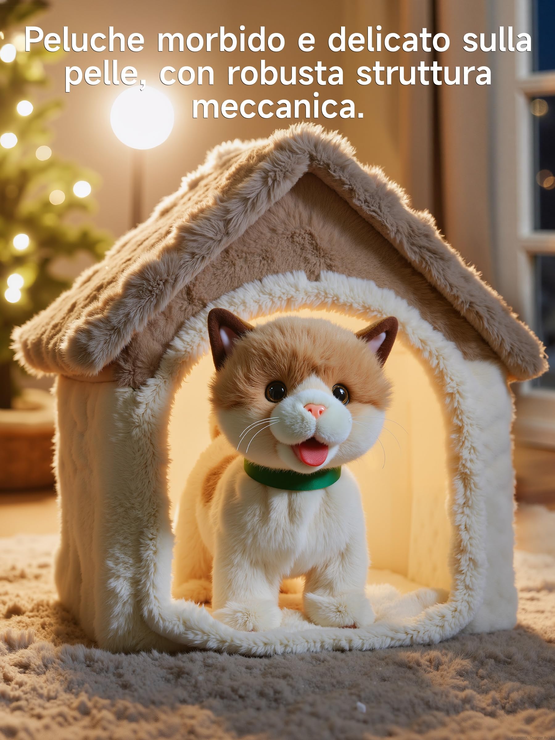 OR OR TU Giocattolo Gatto che Cammina Interattivo Gatto Peluche | Delicato Sulla Pelle, Telecomando, Cammina Canta Miagola Scodinzola e si Lecca la Lingua, per 2+ Anni, Beige