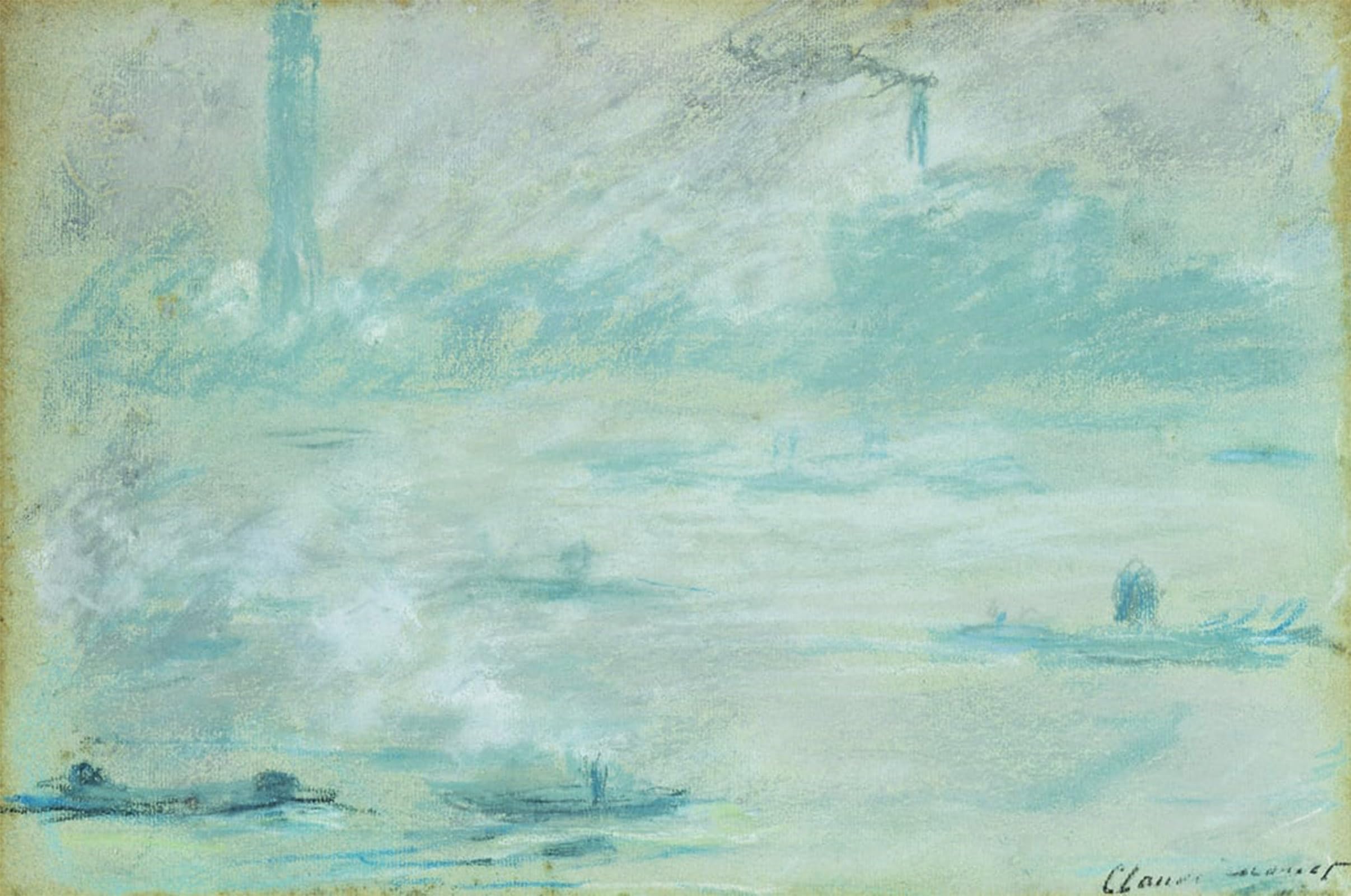 ARTXLXXBN Famous Painting Canvas Artwork Graffiti Print London Boats on the Thames by Claude Monet Portrait Canvas Image for Home Decor 60x90cm