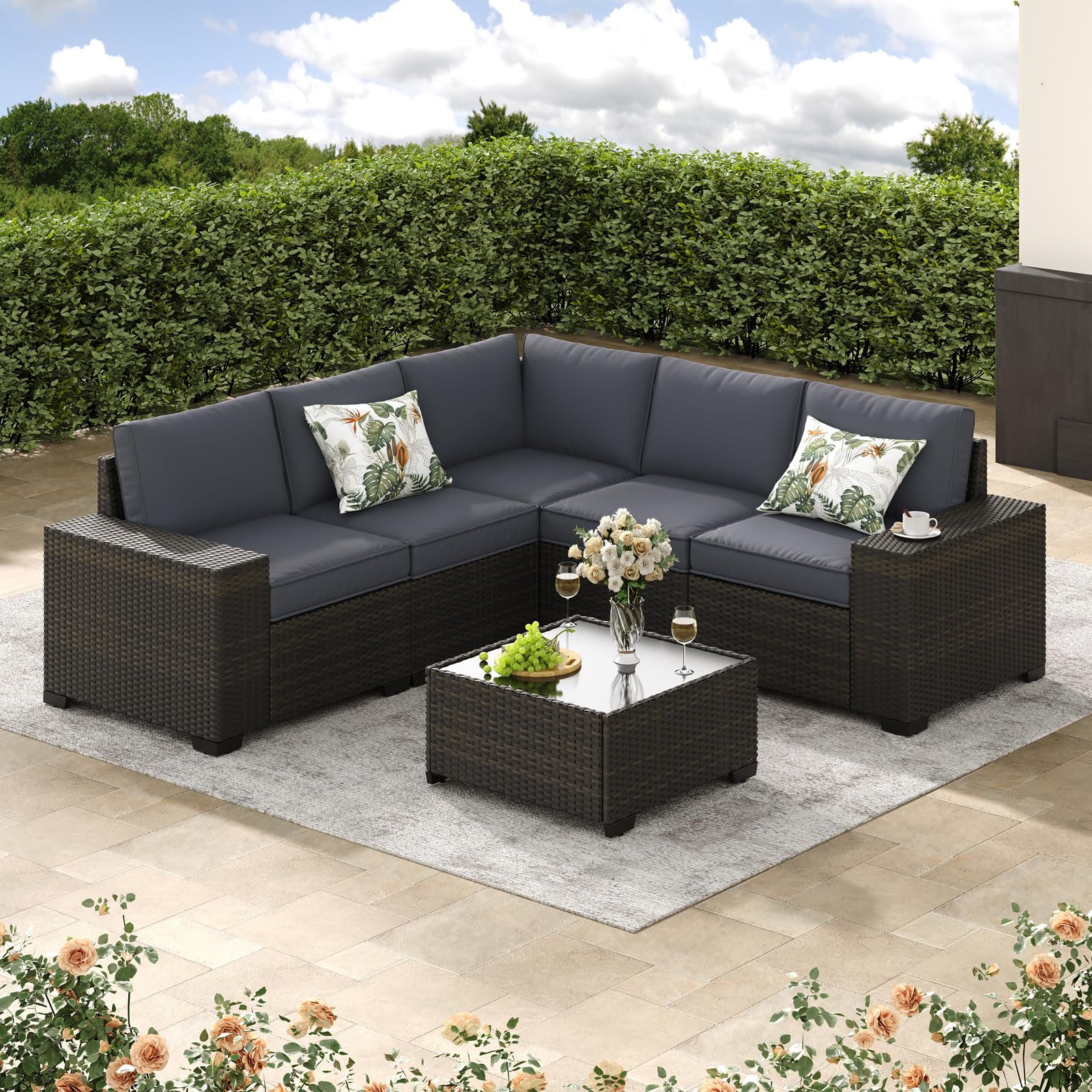 Jing's Villa 6-Piece Patio Furniture Set