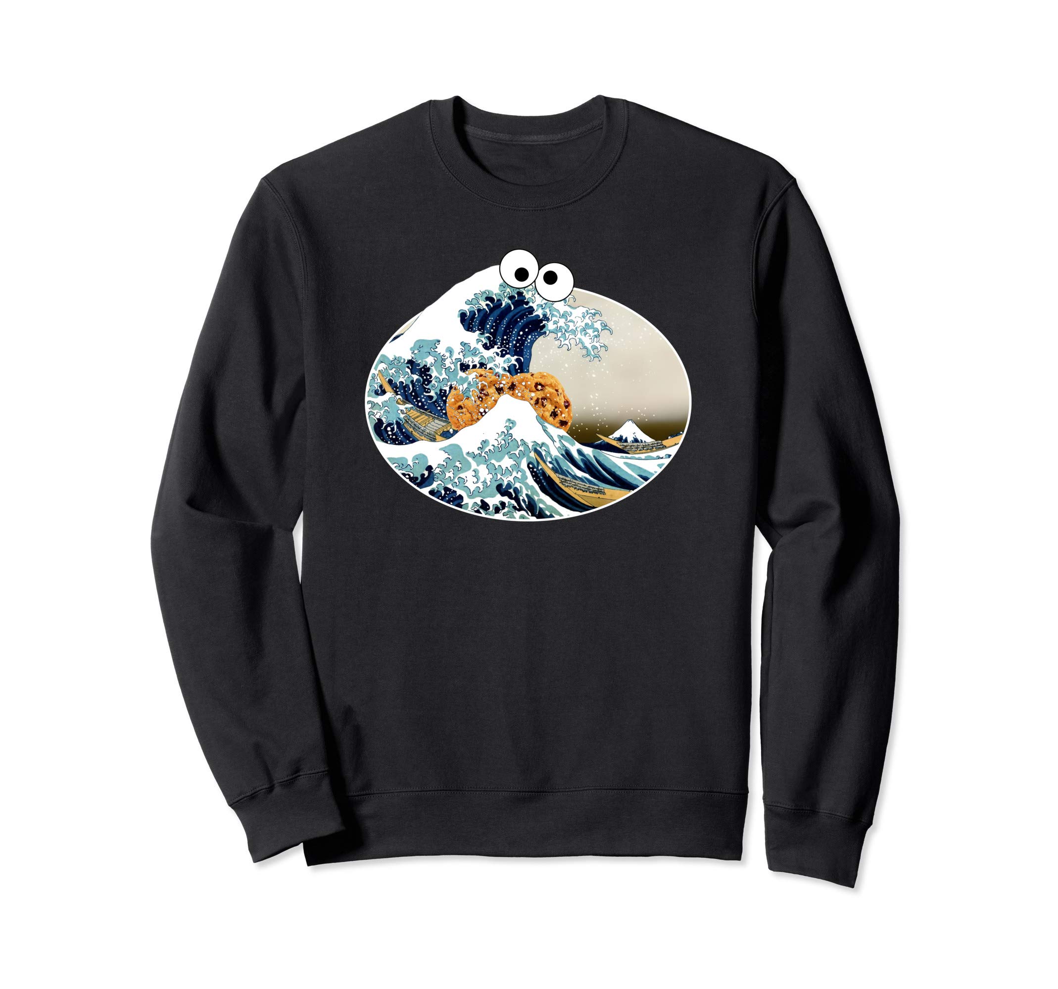 The Great Cookie Eating Wave Off Kanagawa - Googly Eyes Art Sweatshirt