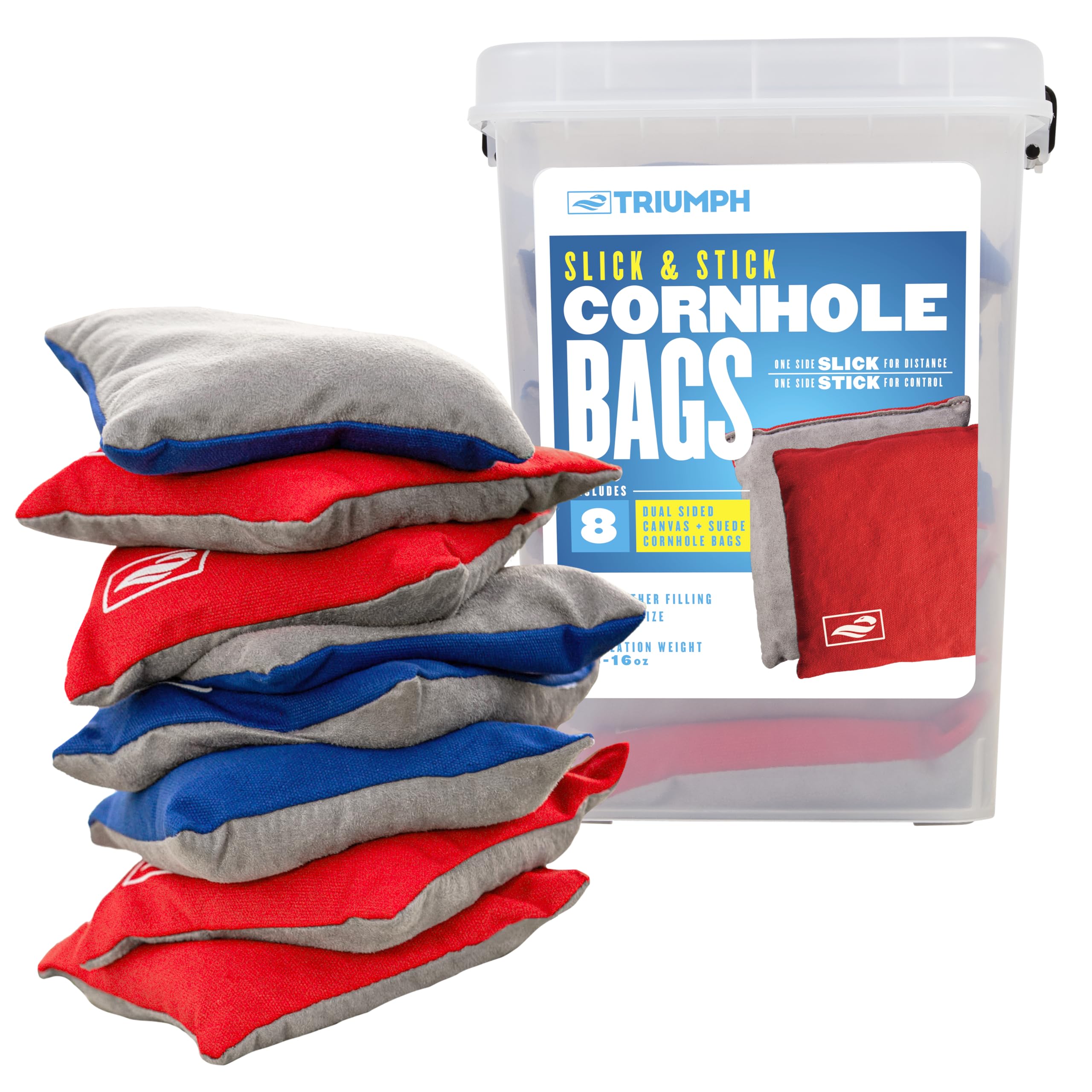 Triumph Sacs de Cornhole patriotiques 8 Sacs Tissu Canard Bac de Rangement 473,6 g