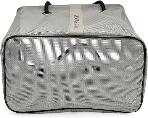 Miniatura 7 de Organizador de ducha para baño, dormitorio universitario, campamento, gimnasio (gris grande), Grande Gris