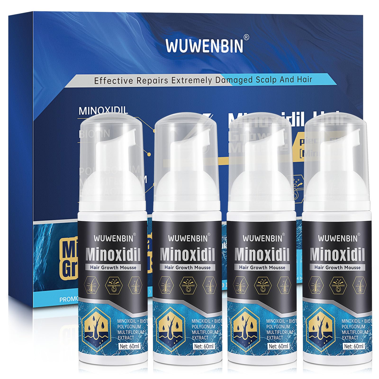 5 Minoxidil Hair Growth With Biotin Minoxidil for Men and Women - Hair Growth Supports Thicker and Fuller