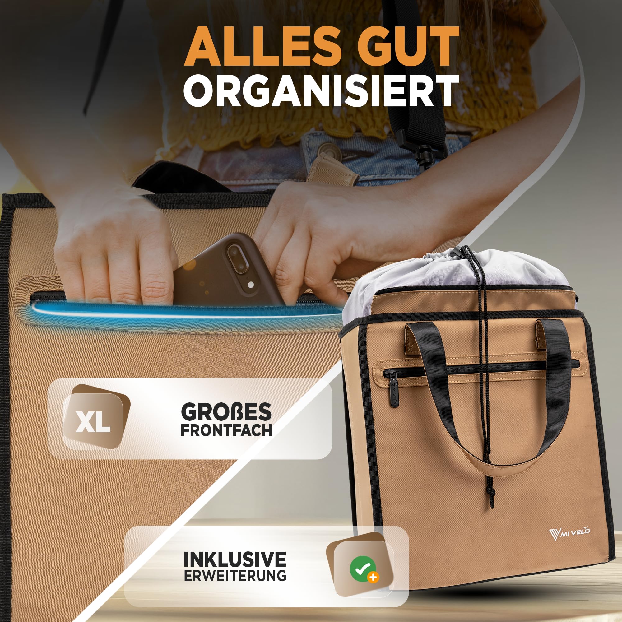 MIVELO Fietstas voor bagagedrager - 3-in-1 bagagedragertas rugzak schoudertas - 100% waterdicht en PVC-vrij - met uitneembare laptoptas zwart MIVELO Fietstas voor bagagedrager - 3-in-1 bagagedragertas rugzak schoudertas - 100% waterdicht en PVC-vrij - met uitneembare laptoptas zwart