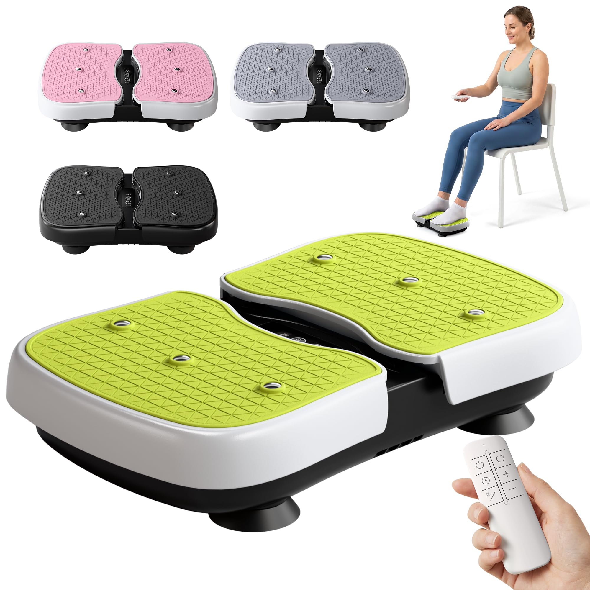 RYGEO Mini Vibration Plate Machine, Leg Waist Workout Vibrating Plate for Lymphatic Drainage Weight Loss Muscle Activation, Relieve Muscle Soreness