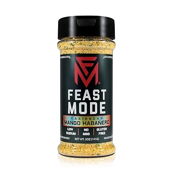 NEW! Caribbean Mango Habanero - Feast Mode Flavors - Low Sodium , No MSG , Gluten Free , All Natural , Meal Prep Seasoning, Healthy, Sweet and Spicy, Coconut, Pepper, Tasty, Fruit, Chicken Seasoning, Taco, Spices