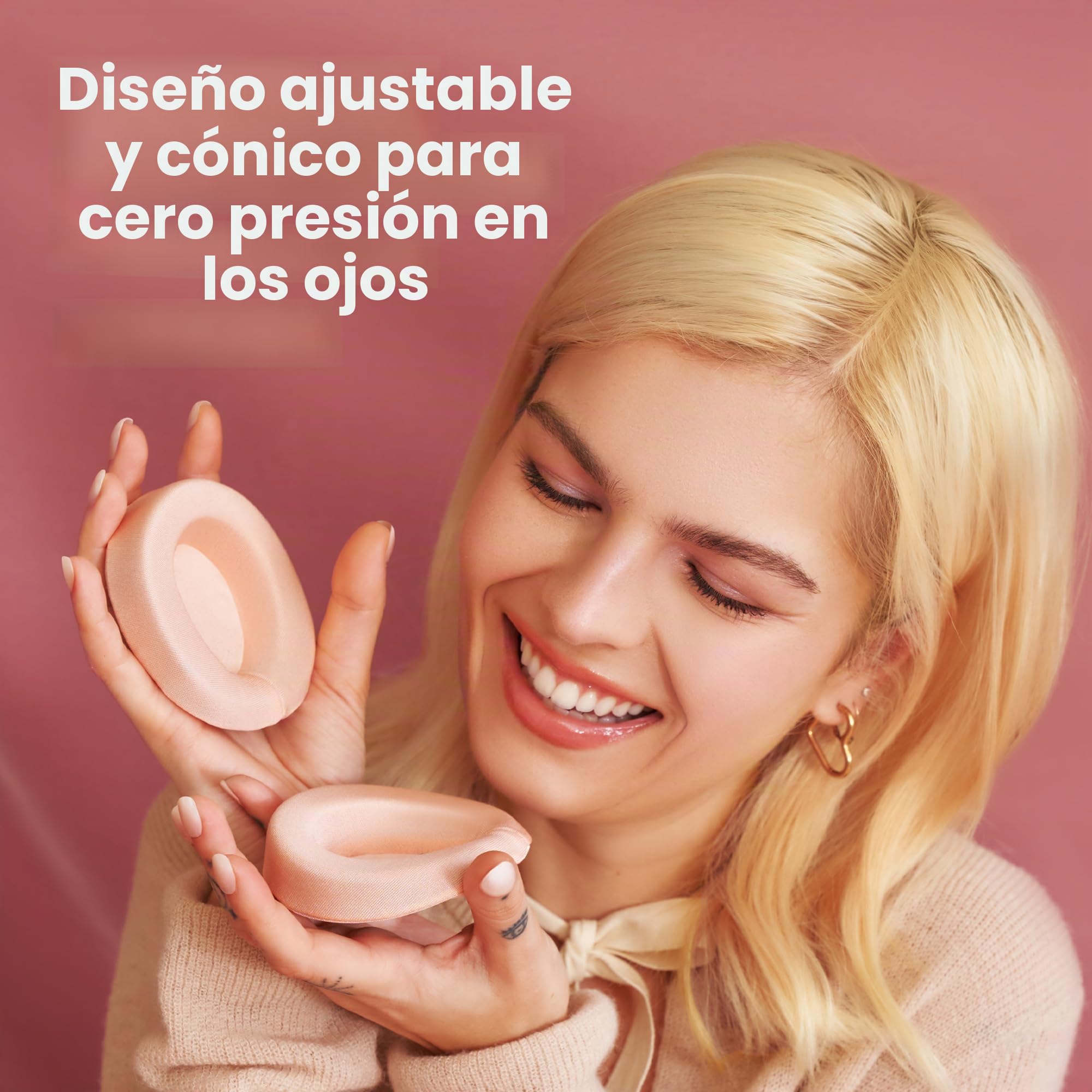 Manta Silk Mask - Antifaz para dormir de seda 100% opaca, 22 Momme Premium Silk Mask para sueño profundo, transpirable y lavable a máquina (rosa)