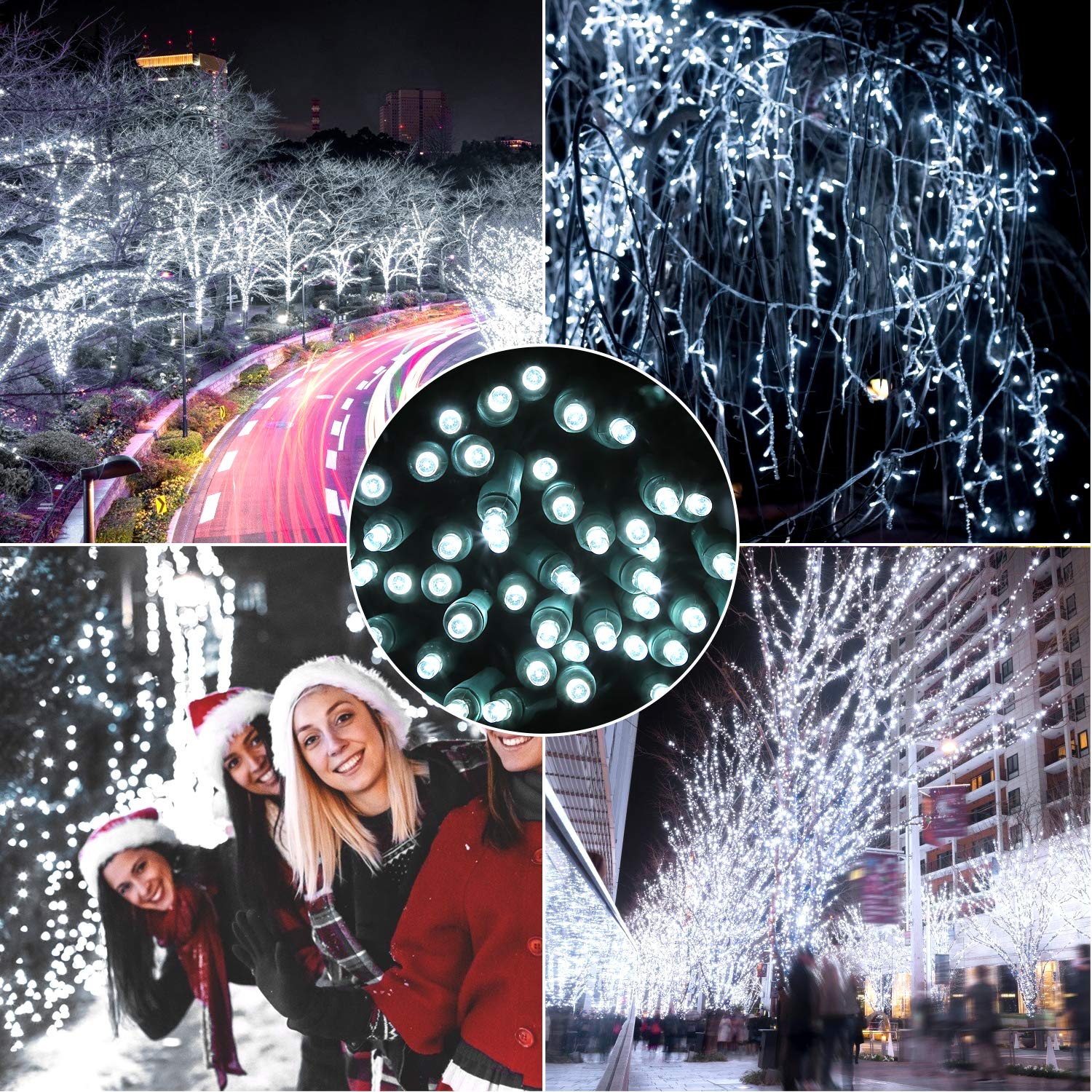 25ft Warm White LED Christmas Lights - 50 Count Outdoor String Lights UL Certified