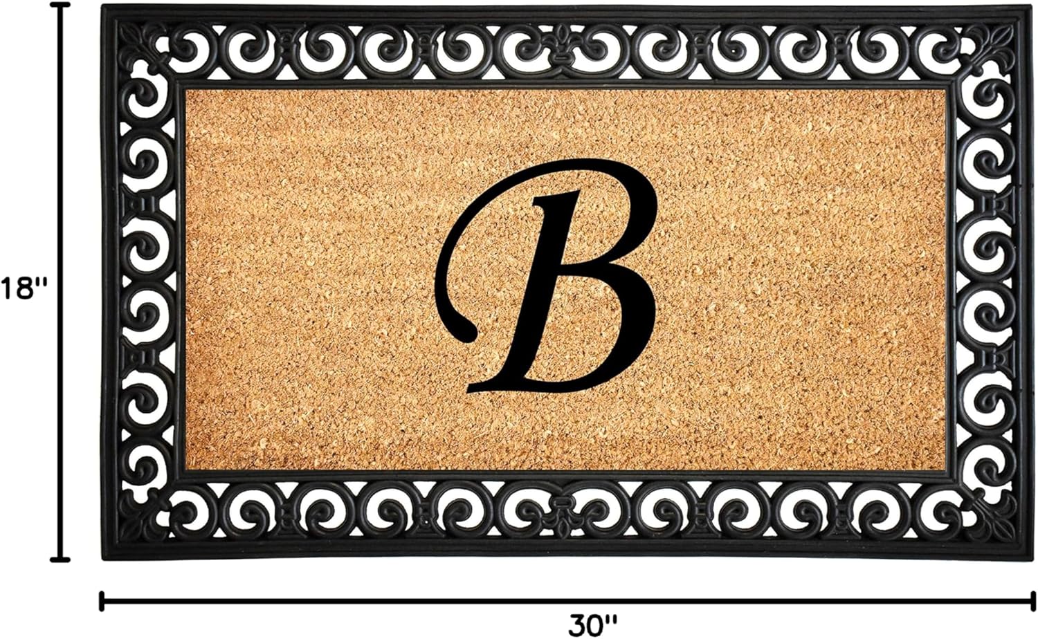 calloway mills 104131830 gabriel monogram doormat, 18" x 30" (letter b)