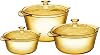 Visions Pyroceram Glass Flair 6Pc Casserole and Cookpot Pot Set, Brown