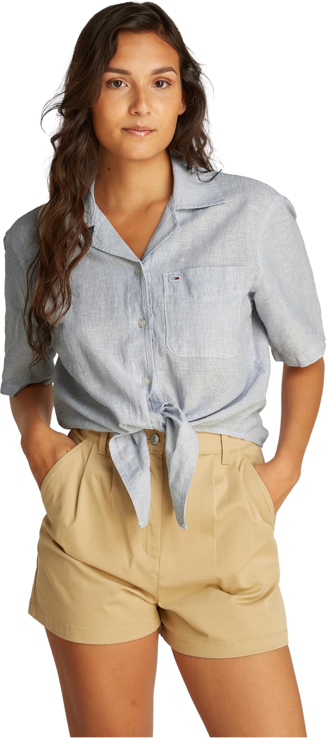 Tommy Jeans Donna Camicia Linen Cropped