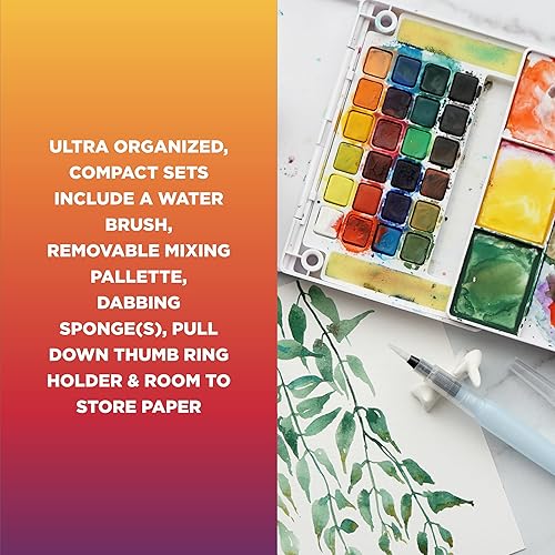 Miniatura 5 de SAKURA Koi Pocket Field Sketch Kit - Juegos de colores para pintar sobre la marcha - 30 colores - 1 pincel de agua - 1 esponja - 1 paleta de mezcla