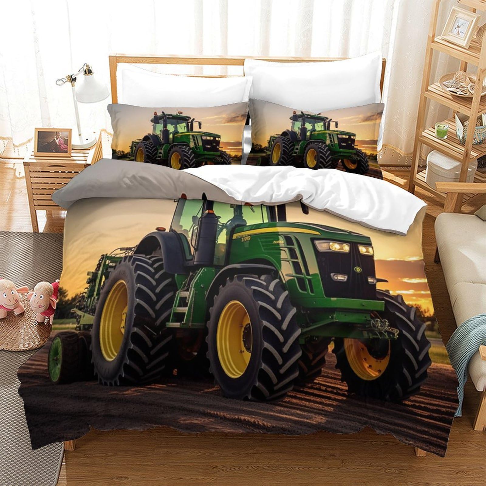 Housse de couette tracteur hypoallergénique parure de lit contre allergies
