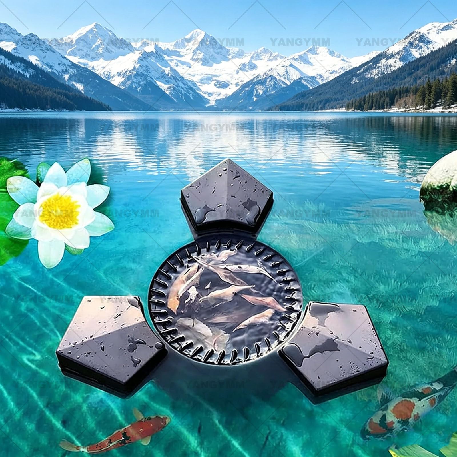 Skimmer Galleggiante per Laghetto, Pulitore Automatico per Piscina, Estrattore di Superficie, Cavo di Alimentazione da 10 M – Skimmer Chiarificatore per Laghetti con Pesci, Piscine Giardini 43W