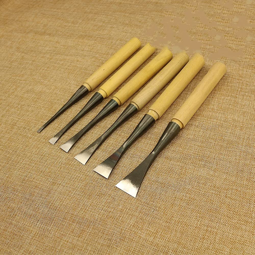 11 dimensioni 0,3-6 cm Coltello piatto in legno a mano Scalpelli per la lavorazione del legno PER intaglio di utensili vuoti, 6 cm, 23 cm